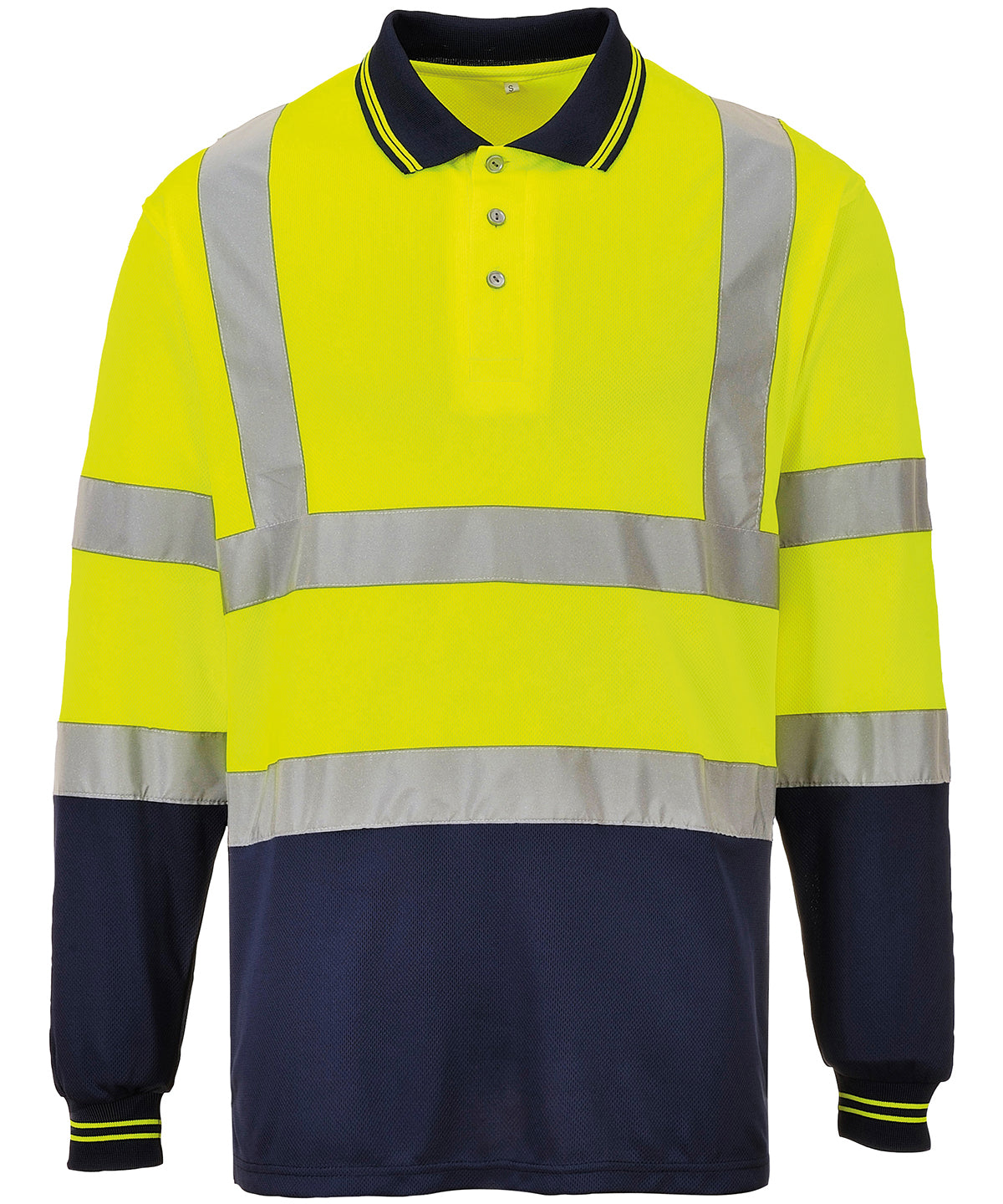 Two-Tone Long Sleeve Polo (S279) - PW112