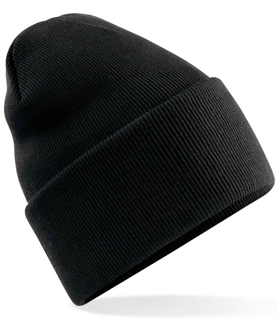 Beechfield Original Recycled Deep Cuffed Beanie BB40R in Black – front