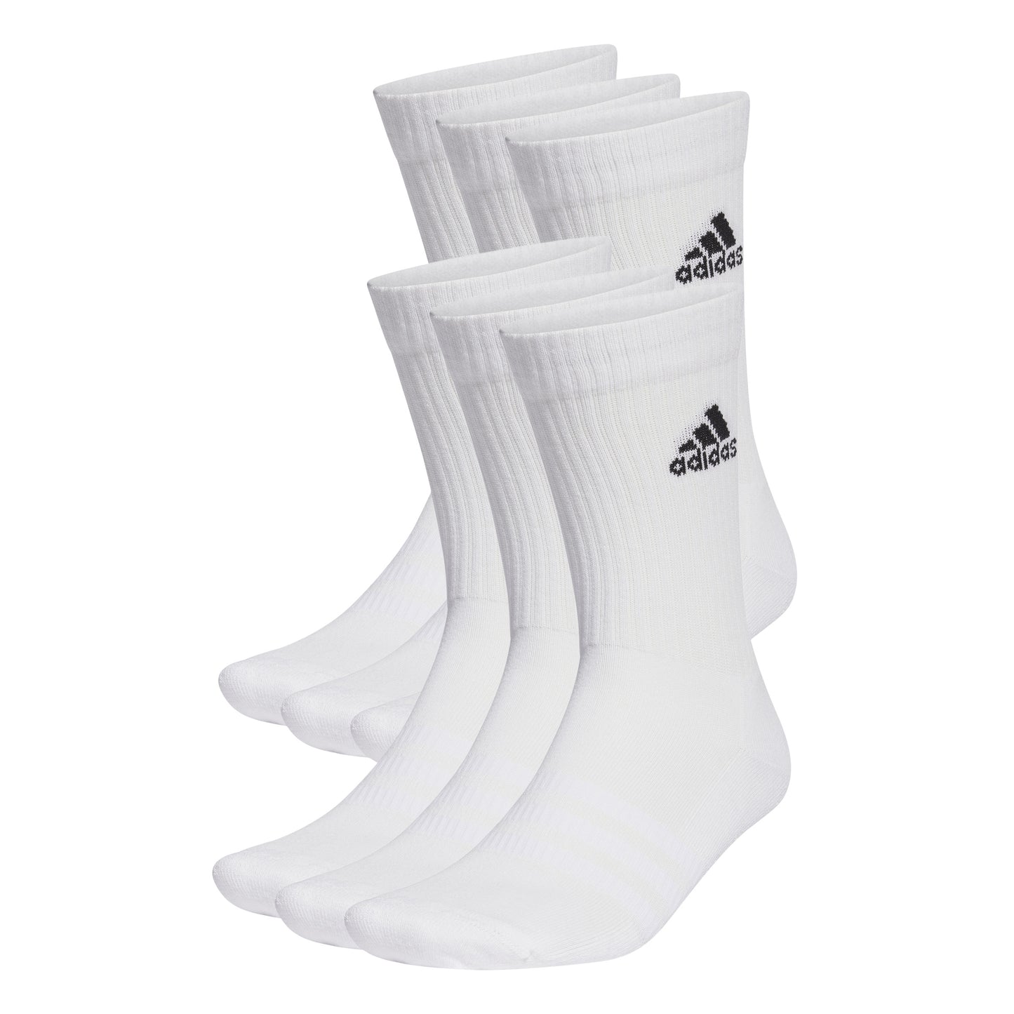 Adidas Unisex Cushioned Sportswear Crew Socks 6 Pack White/Black