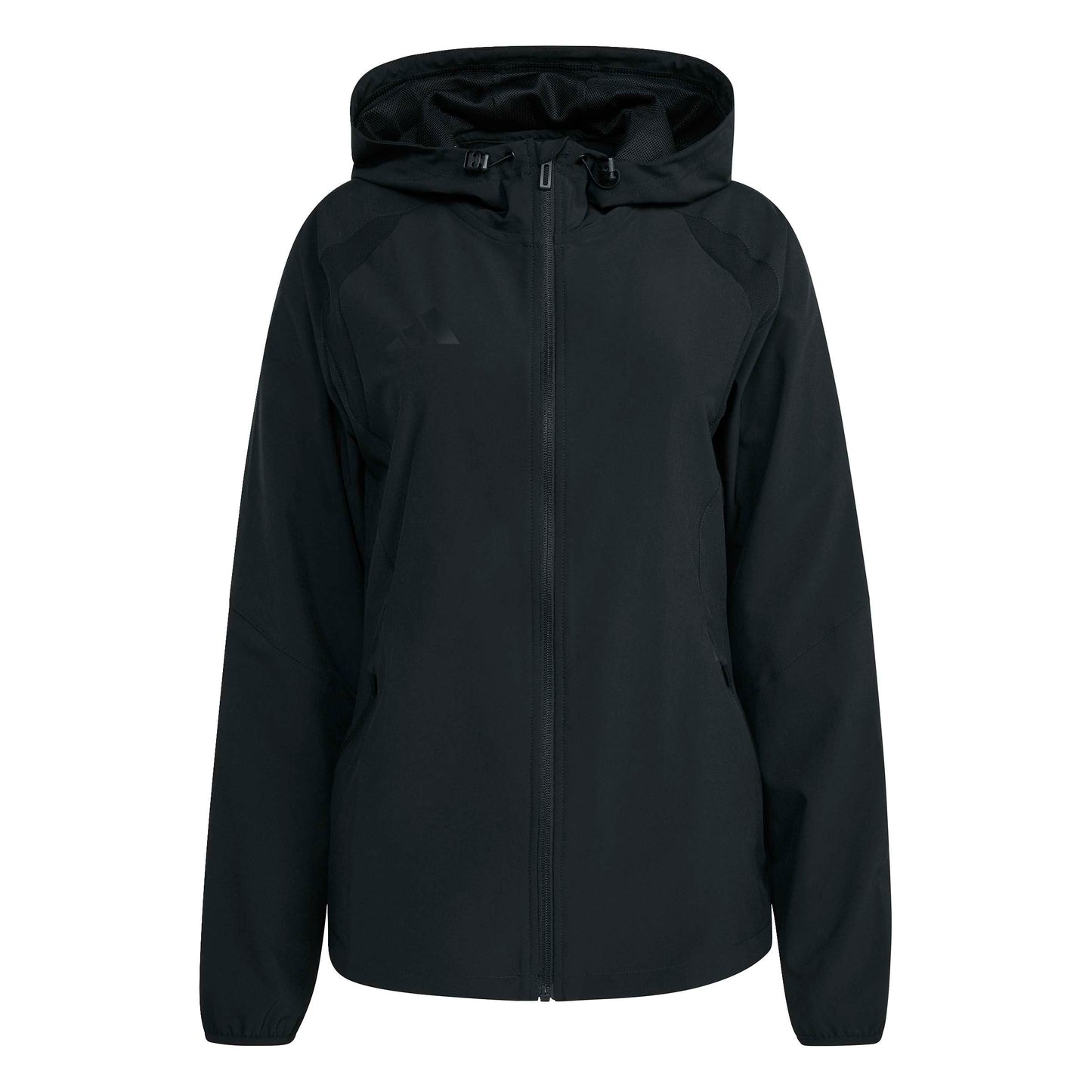 Adidas Womens Tiro Travel Slim-Fit Hooded Windbreaker Black/Black