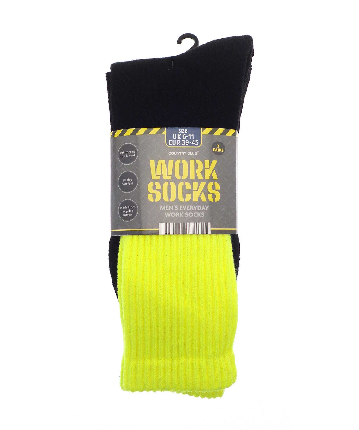 Men’s 3-Pack Work Socks (Recycled Cotton) - RI024