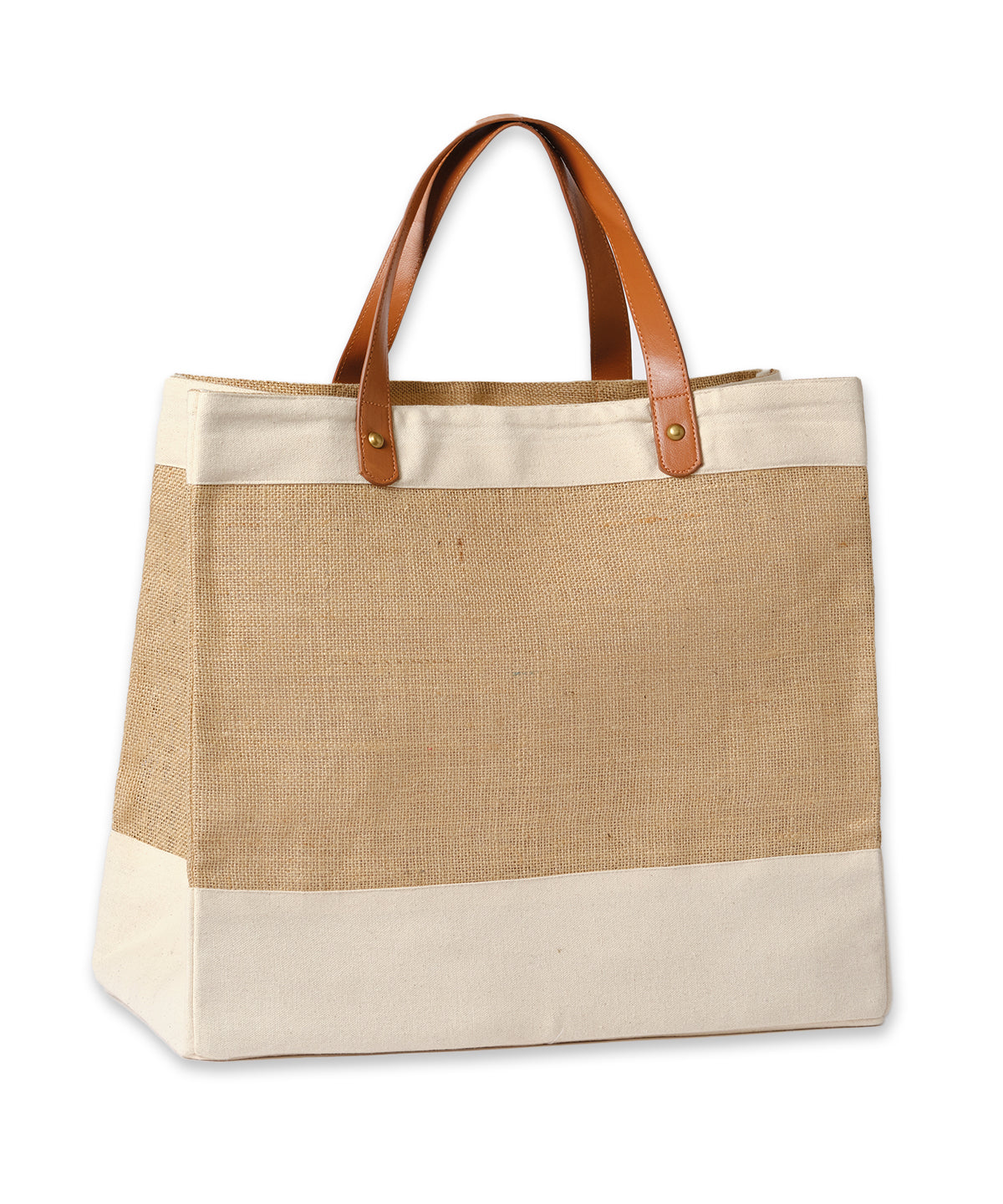 Adley Jute with Faux Leather Tote - RL250