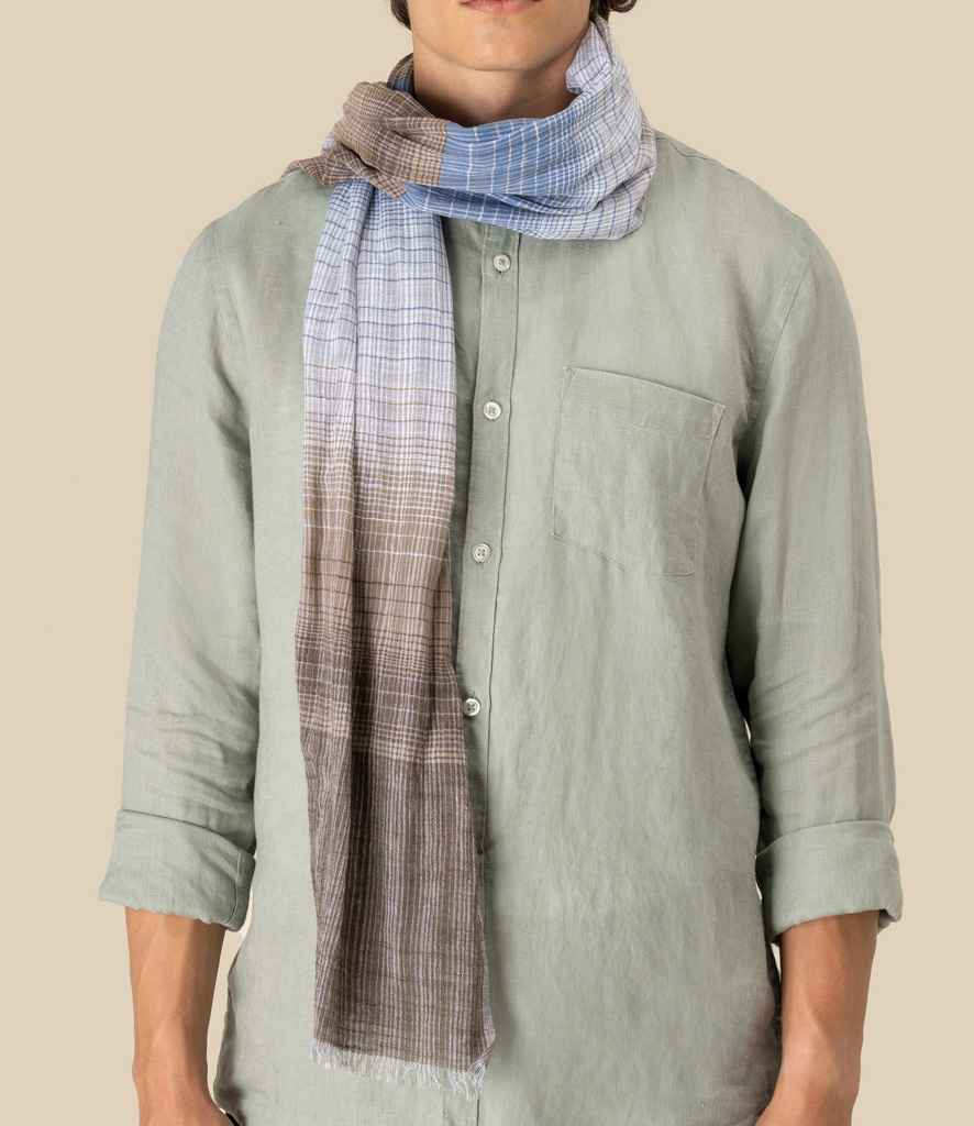 Spasso Brown Double Striped Scarf - SP147