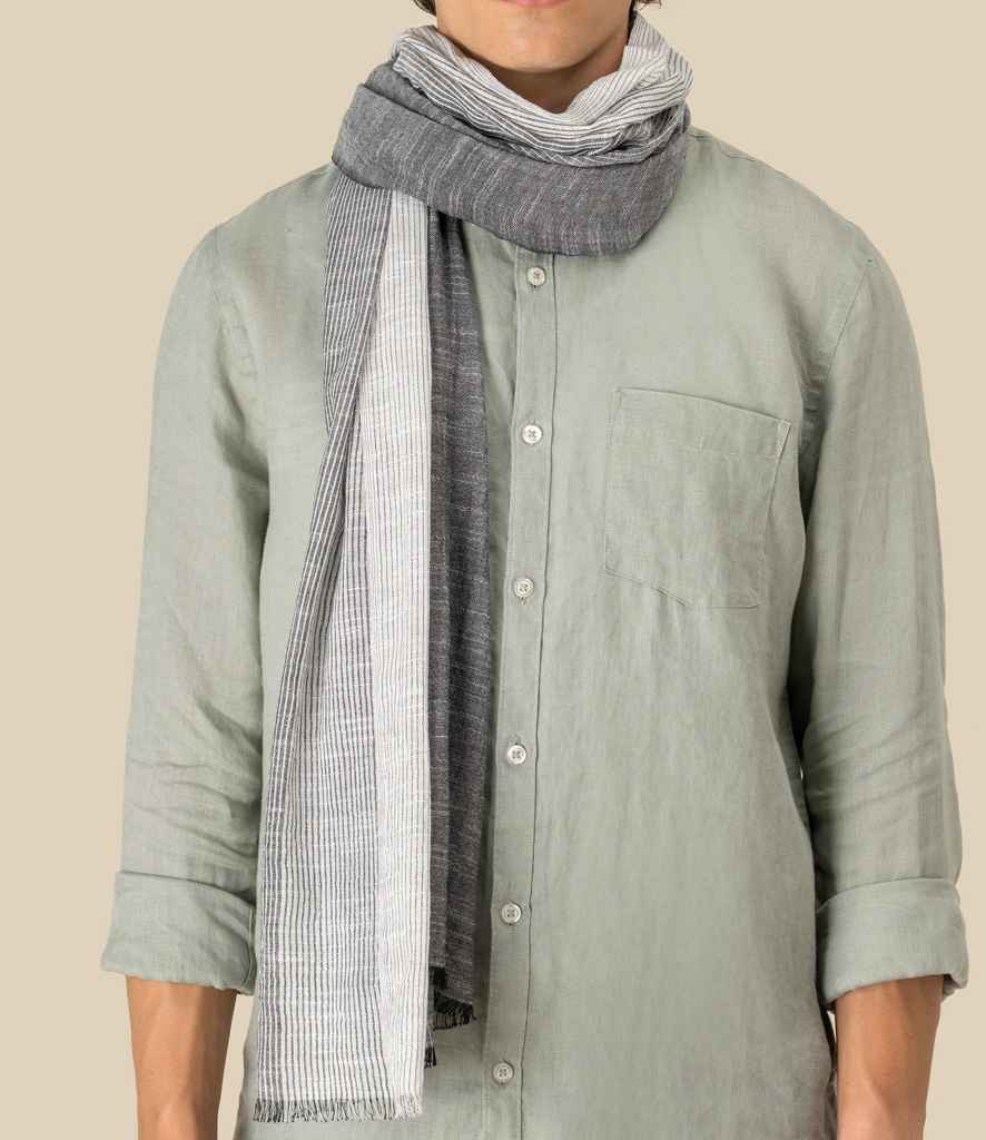 Spasso Urban Grey Striped Scarf - SP151