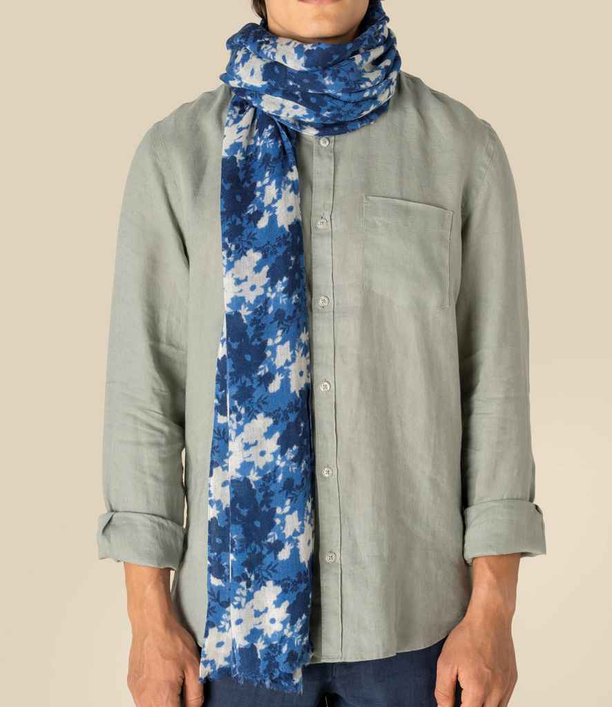 Spasso Blue Floral Scarf - SP160