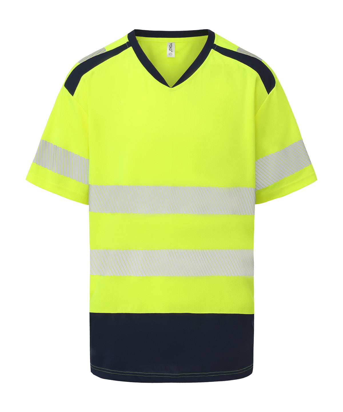 Hi-Vis Mandarin Collar Comfort Trim T-Shirt (HVJ430) - YK054