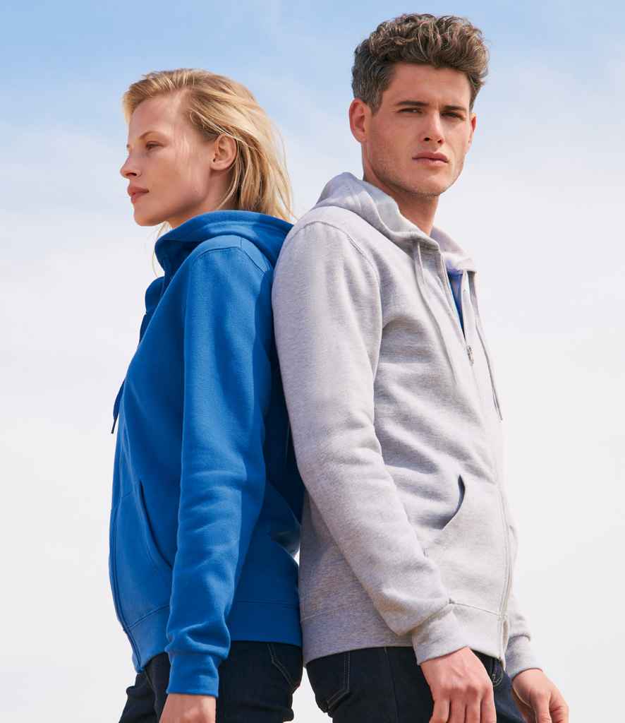 SOL'S Stone Zip Hooded Sweatshirt 01714 in Grey Marl – model