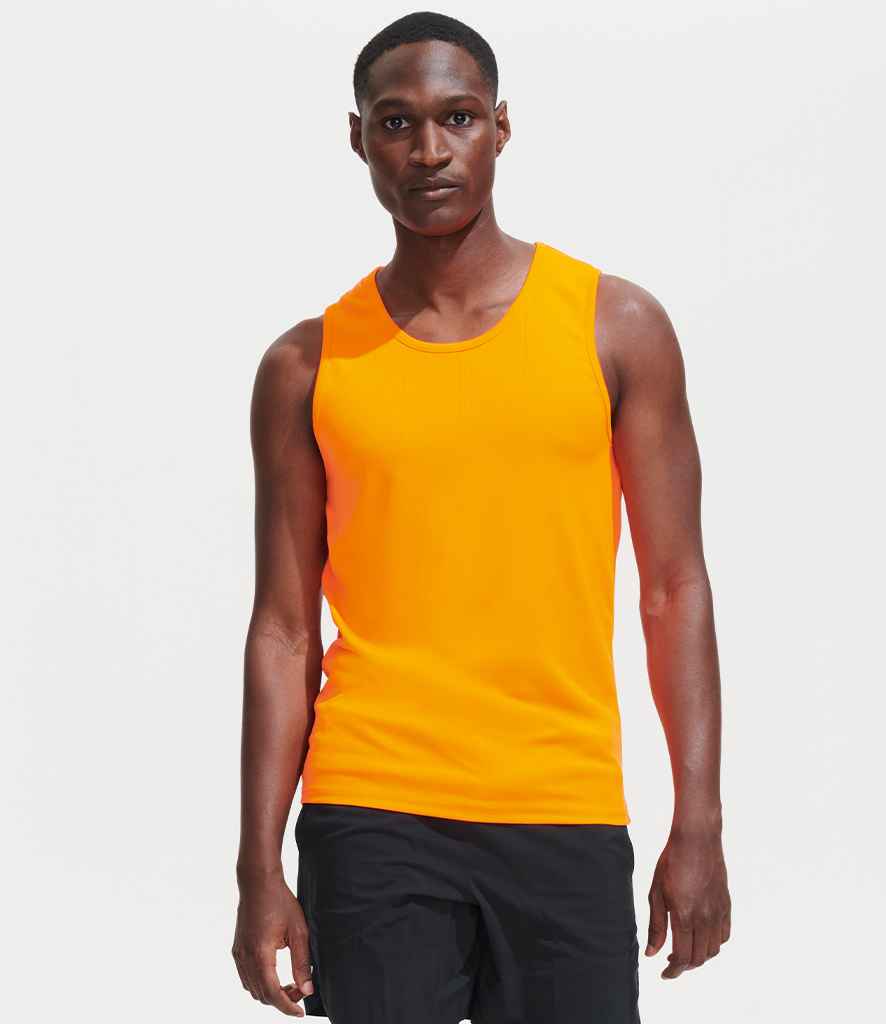 SOL'S Sporty Performance Tank Top 02073 in Neon Yellow – model