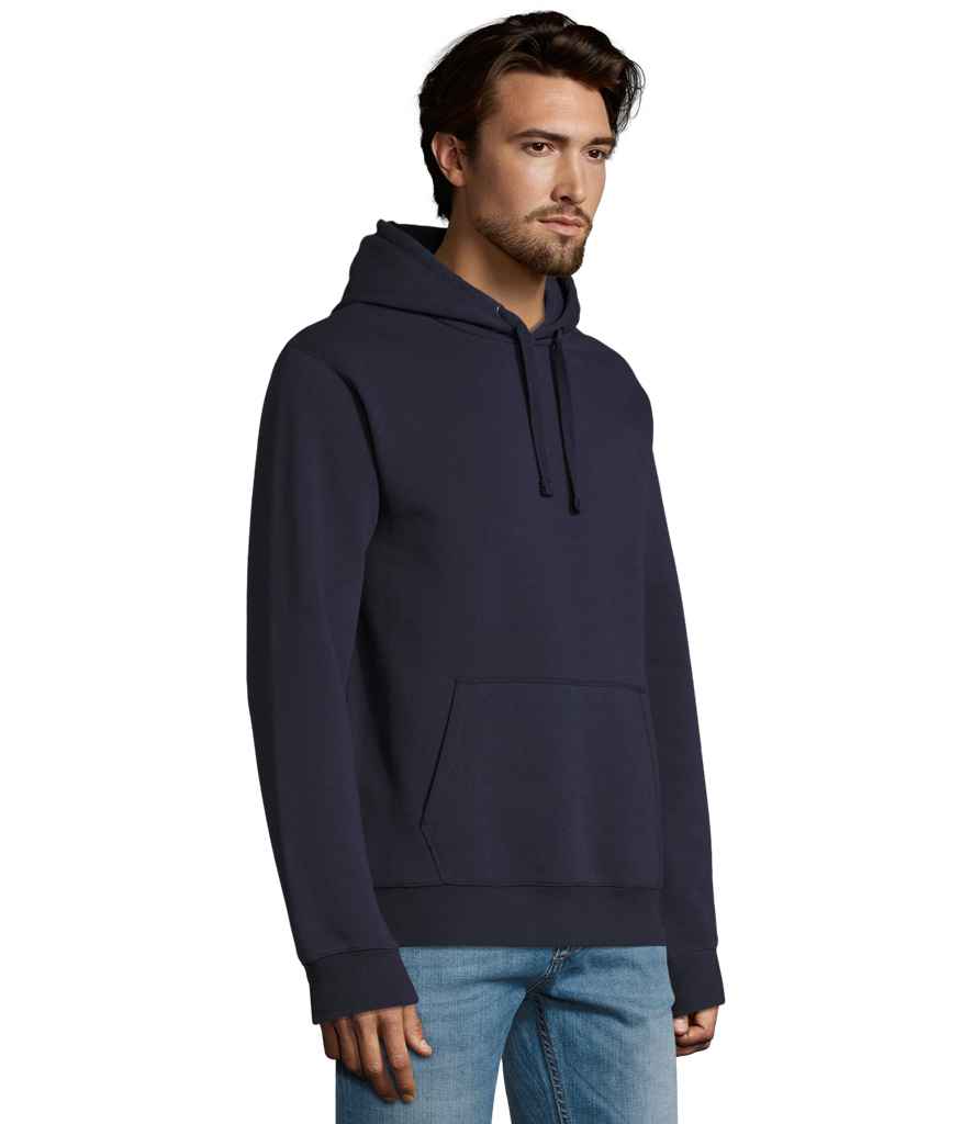 SOL'S Unisex Spencer Hooded Sweatshirt 02991 in French Navy – model