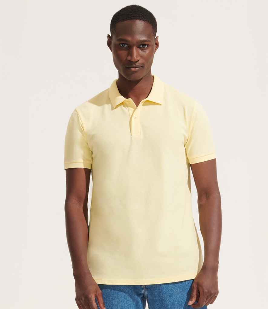 SOL'S Planet Organic Piqué Polo Shirt 03566 in Light Yellow – model