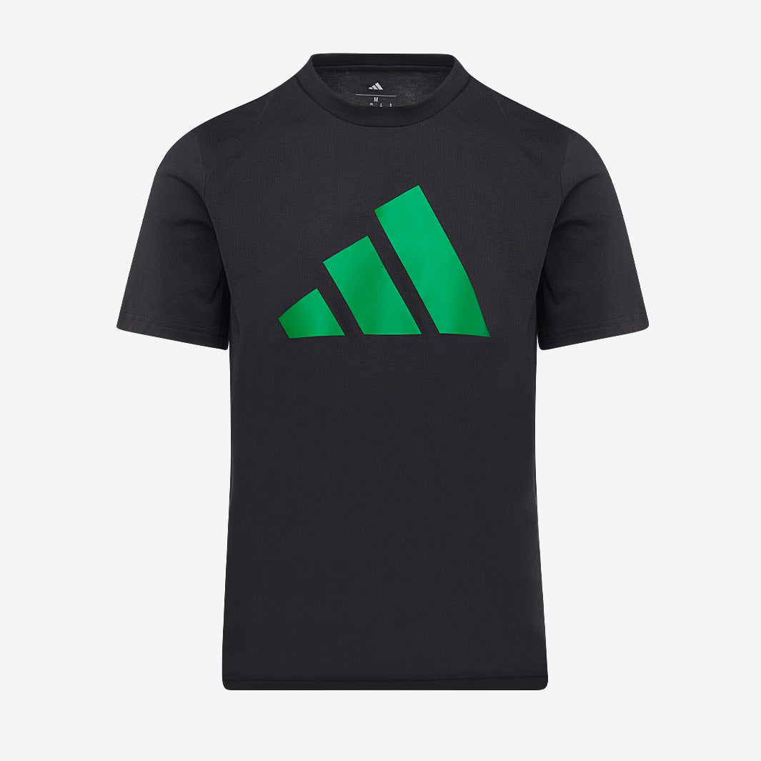 Adidas Junior Cotton Logo T-Shirt 25 Black/Team Green