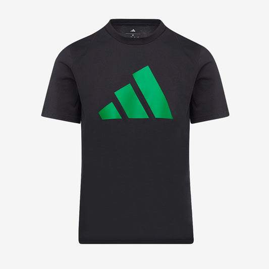 Adidas Junior Cotton Logo T-Shirt 25 Black/Team Green