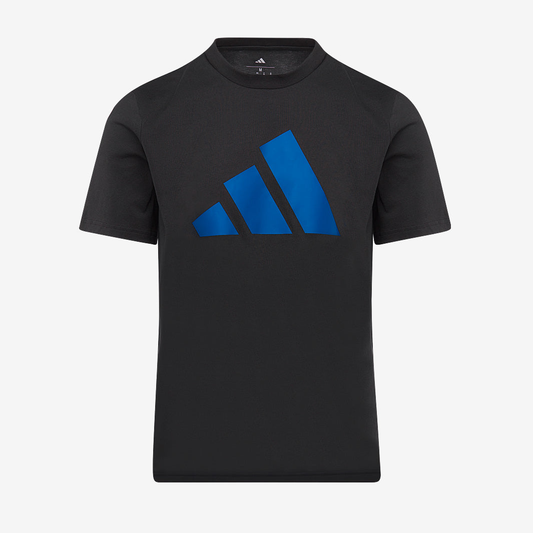 Adidas Mens Cotton Logo T-Shirt 25 Black/Team Royal Blue