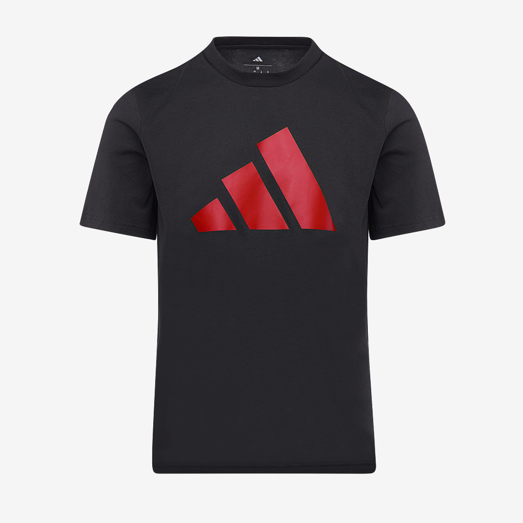 Adidas Mens Cotton Logo T-Shirt 25 Black/Team Power Red