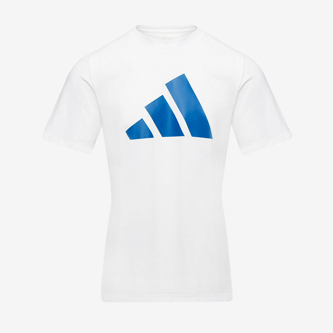 Adidas Mens Cotton Logo T-Shirt 25 White/Team Royal Blue