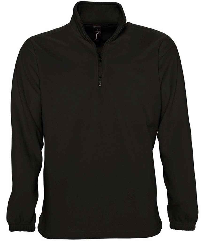 SOL'S Ness Zip Neck Fleece 56000 in Black – front