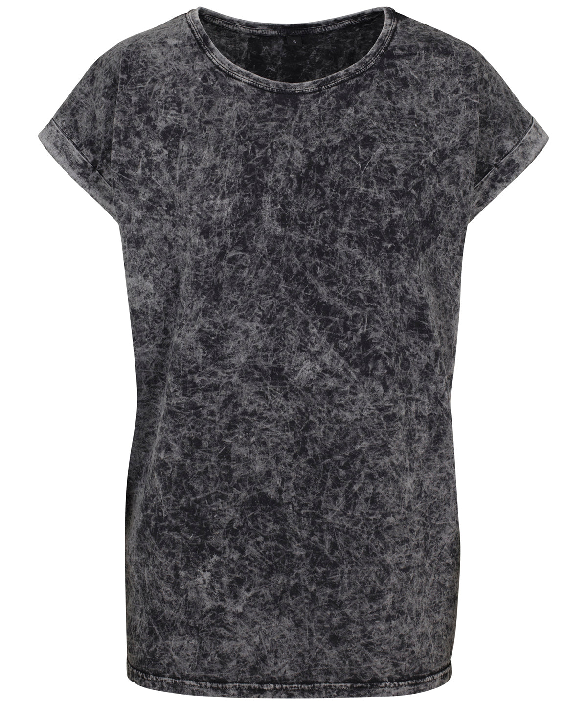 Women's Acid Washed Extended Shoulder Tee - BY053