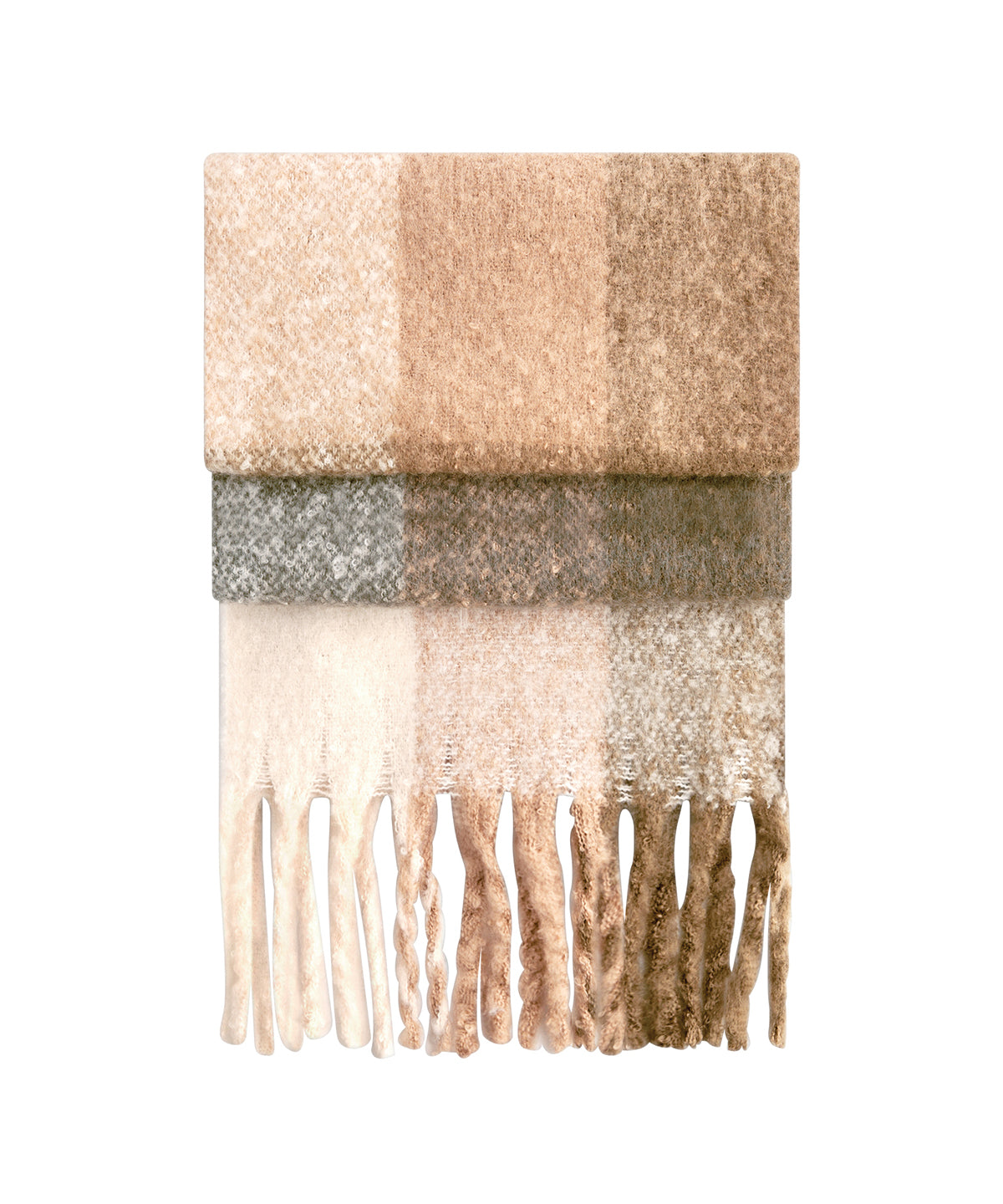 Fluffy Check Scarf - B494R