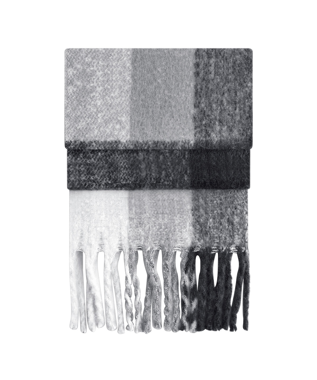 Fluffy Check Scarf - B494R