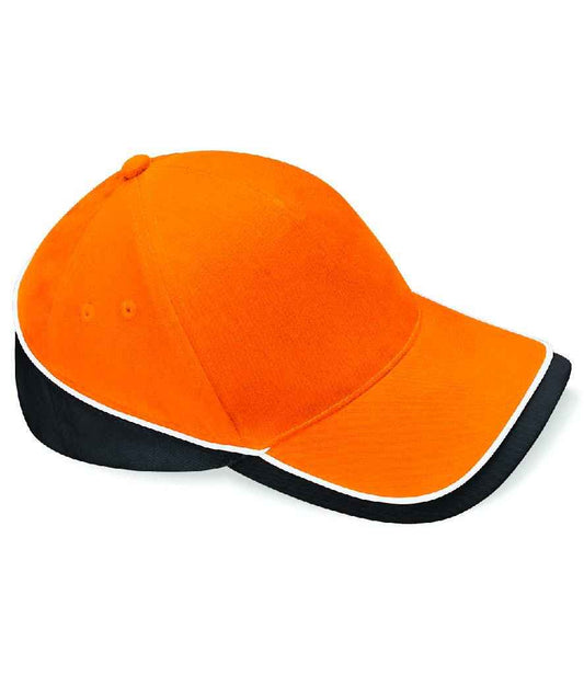 Beechfield Teamwear Competition Cap BB171 in Orange/Black/White – front