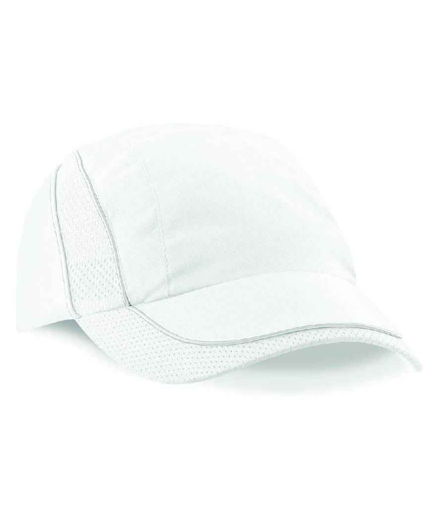 Beechfield Coolmax Flow Mesh Cap BB182 in White – front