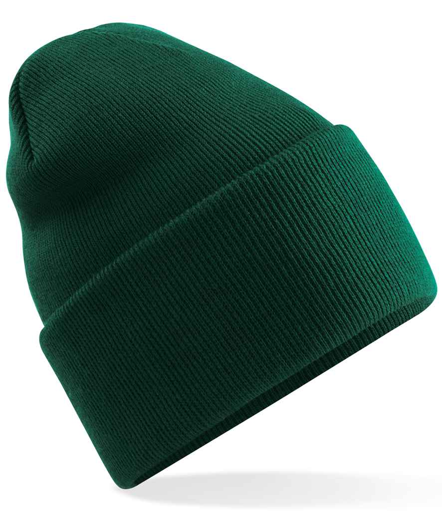 Beechfield Original Recycled Deep Cuffed Beanie BB40R in Bottle Green – front