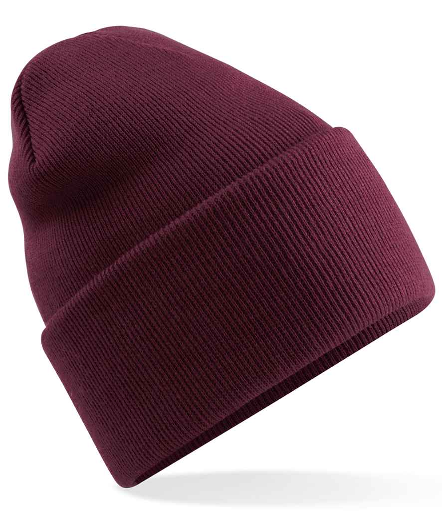 Beechfield Original Recycled Deep Cuffed Beanie BB40R in Burgundy – front
