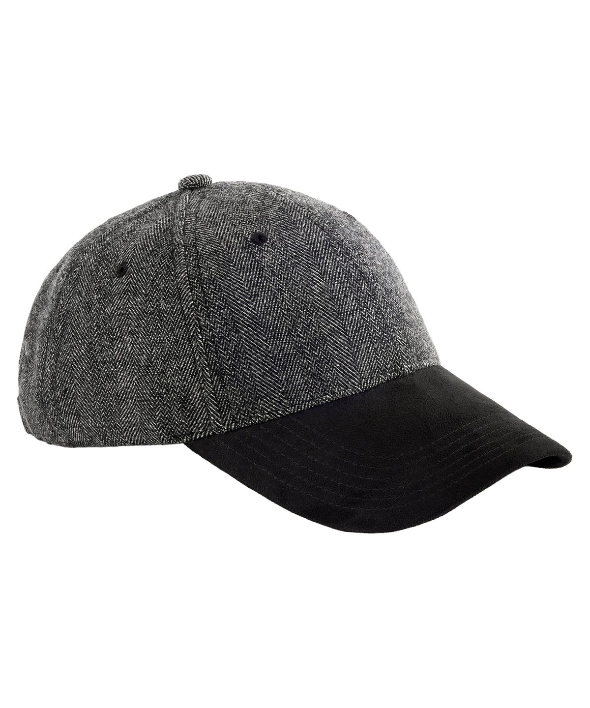 Suede Peak Herringbone Cap - BC627