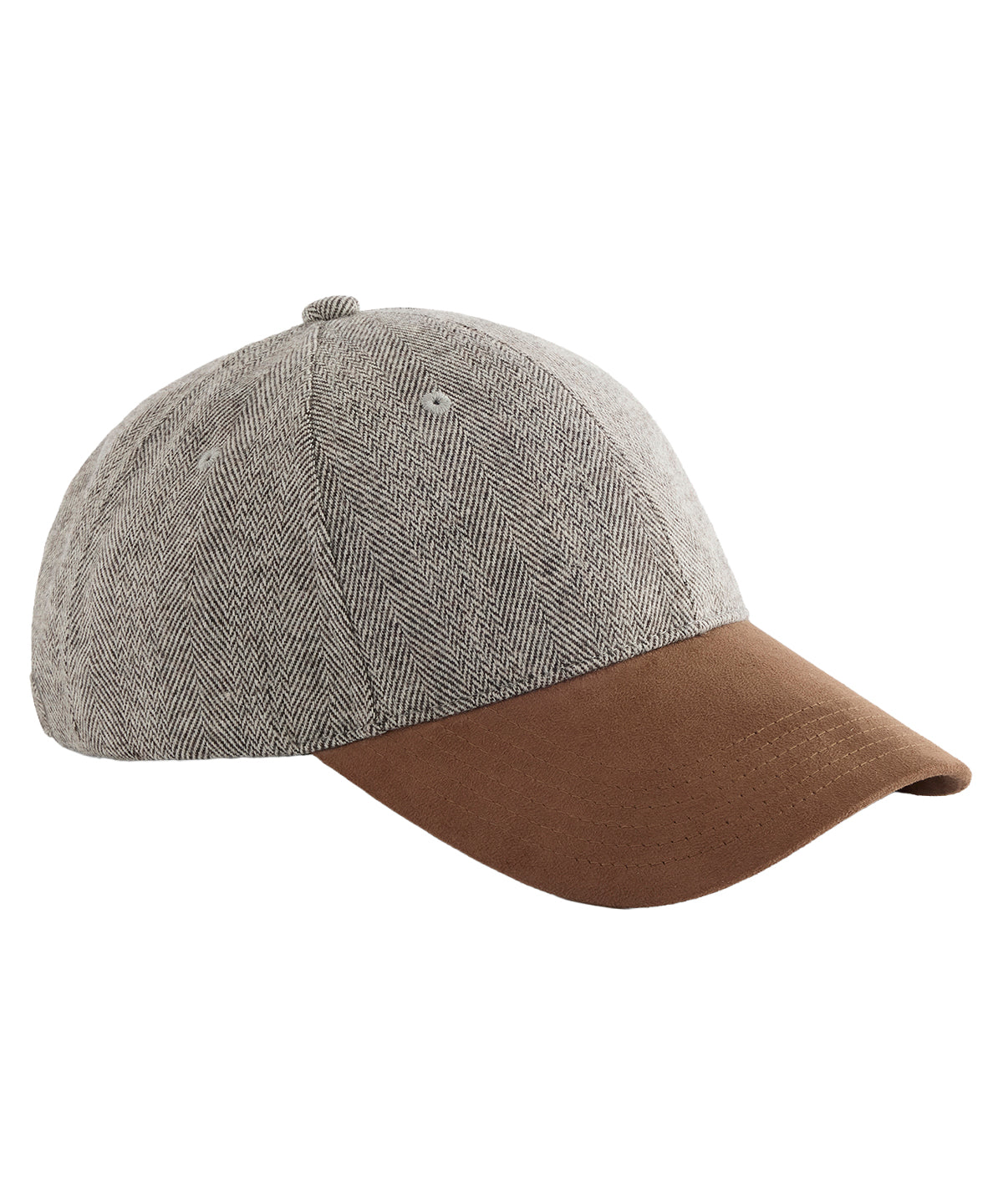 Suede Peak Herringbone Cap - BC627