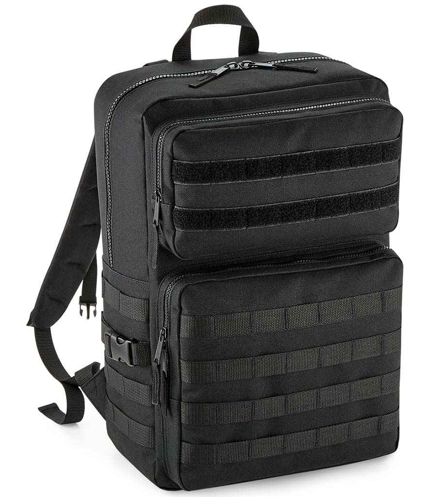 BagBase MOLLE Tactical Backpack BG848 in Black – front