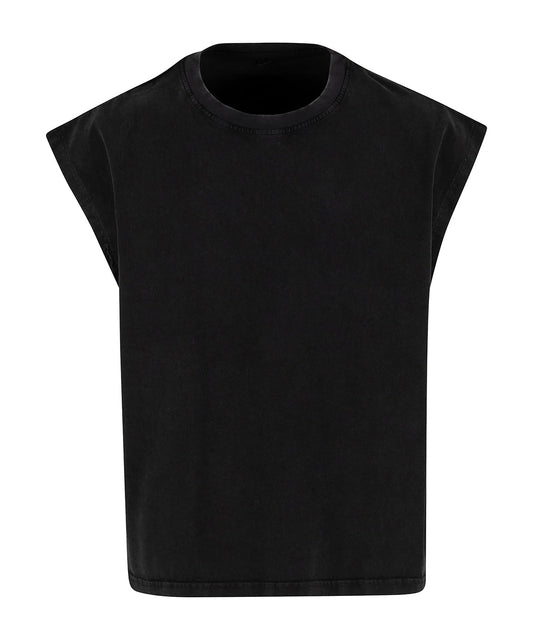 Vintage Cropped Heavy Sleeveless Tee - BY436