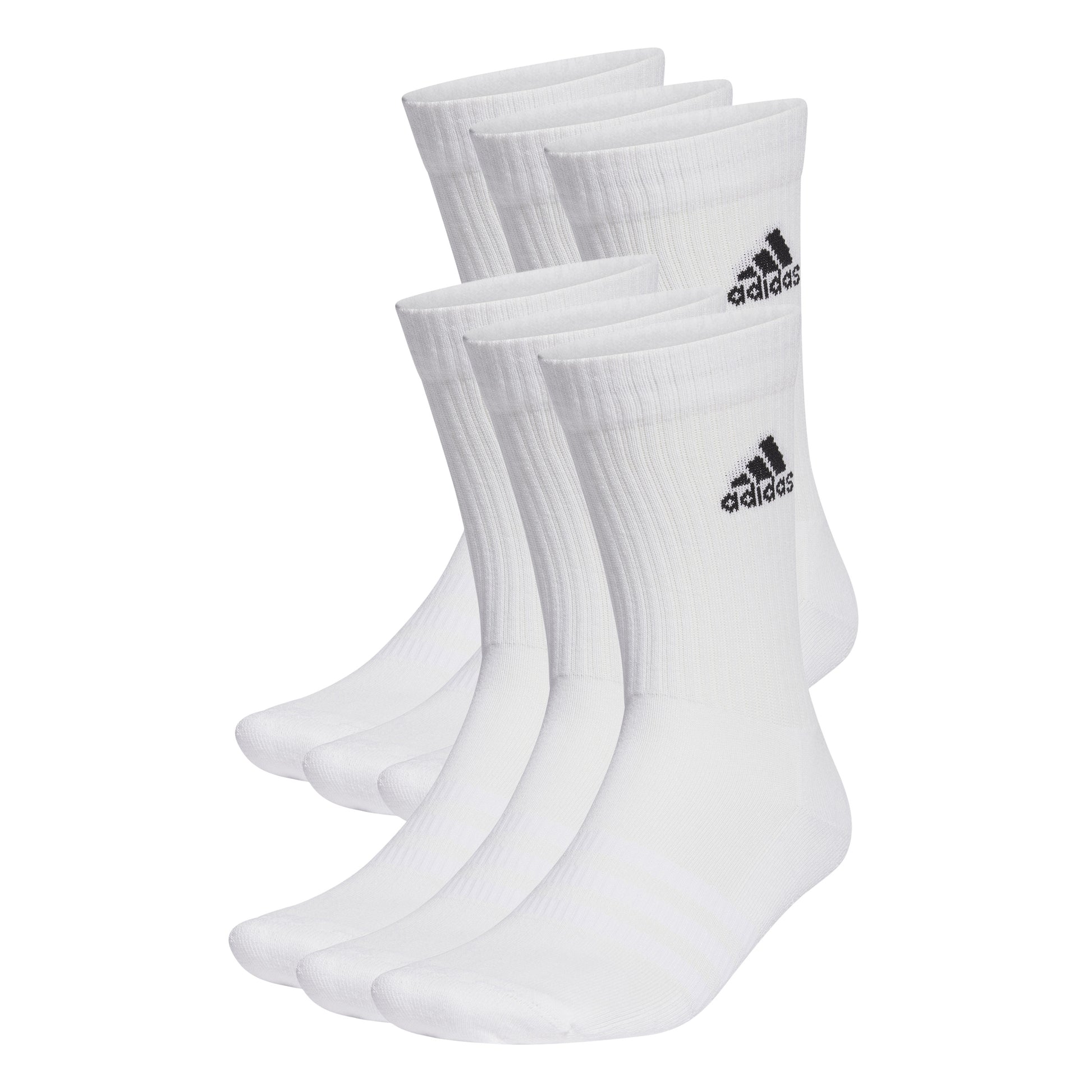 Adidas Unisex Cushioned Sportswear Crew Socks 6 Pack White/Black