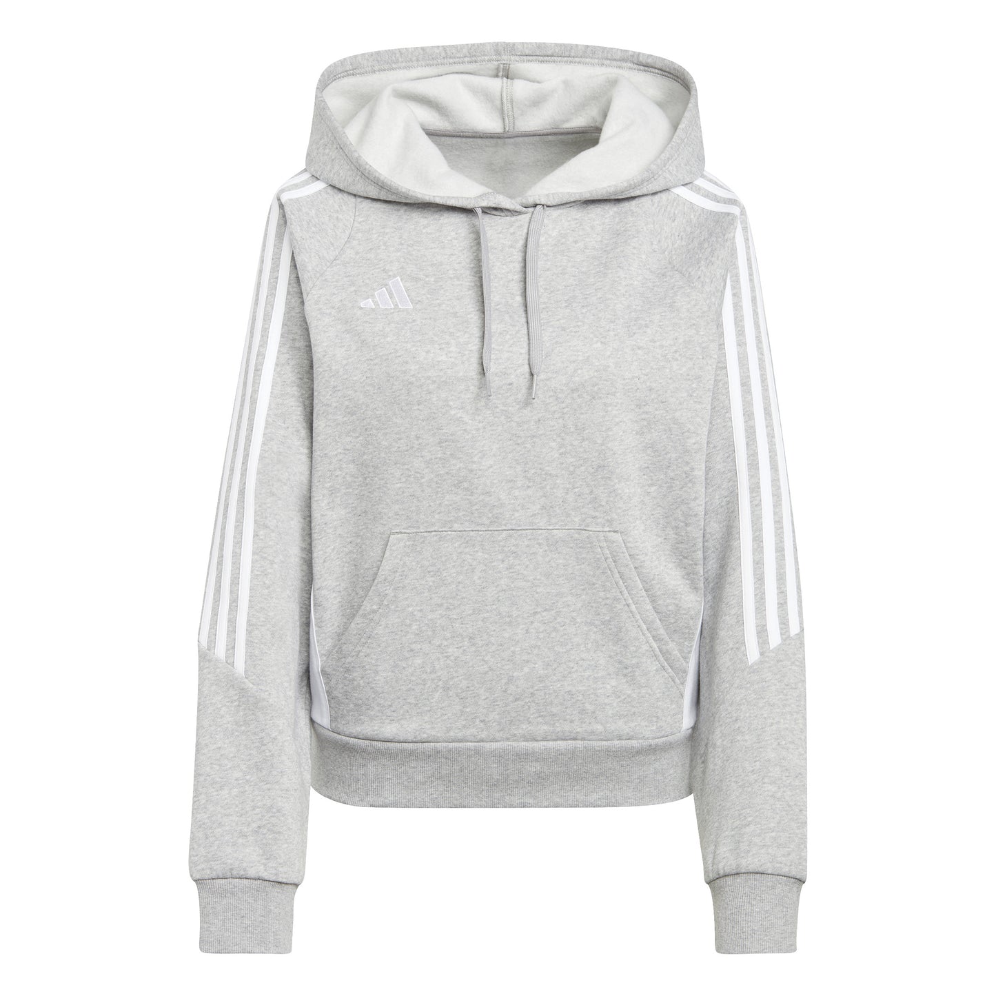 Adidas Tiro 24 Womens Sweat Hoodie Medium Grey Heather/White