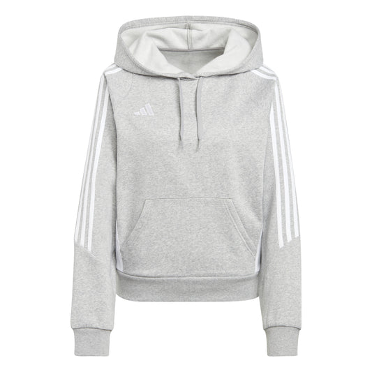 Adidas Tiro 24 Womens Sweat Hoodie Medium Grey Heather/White