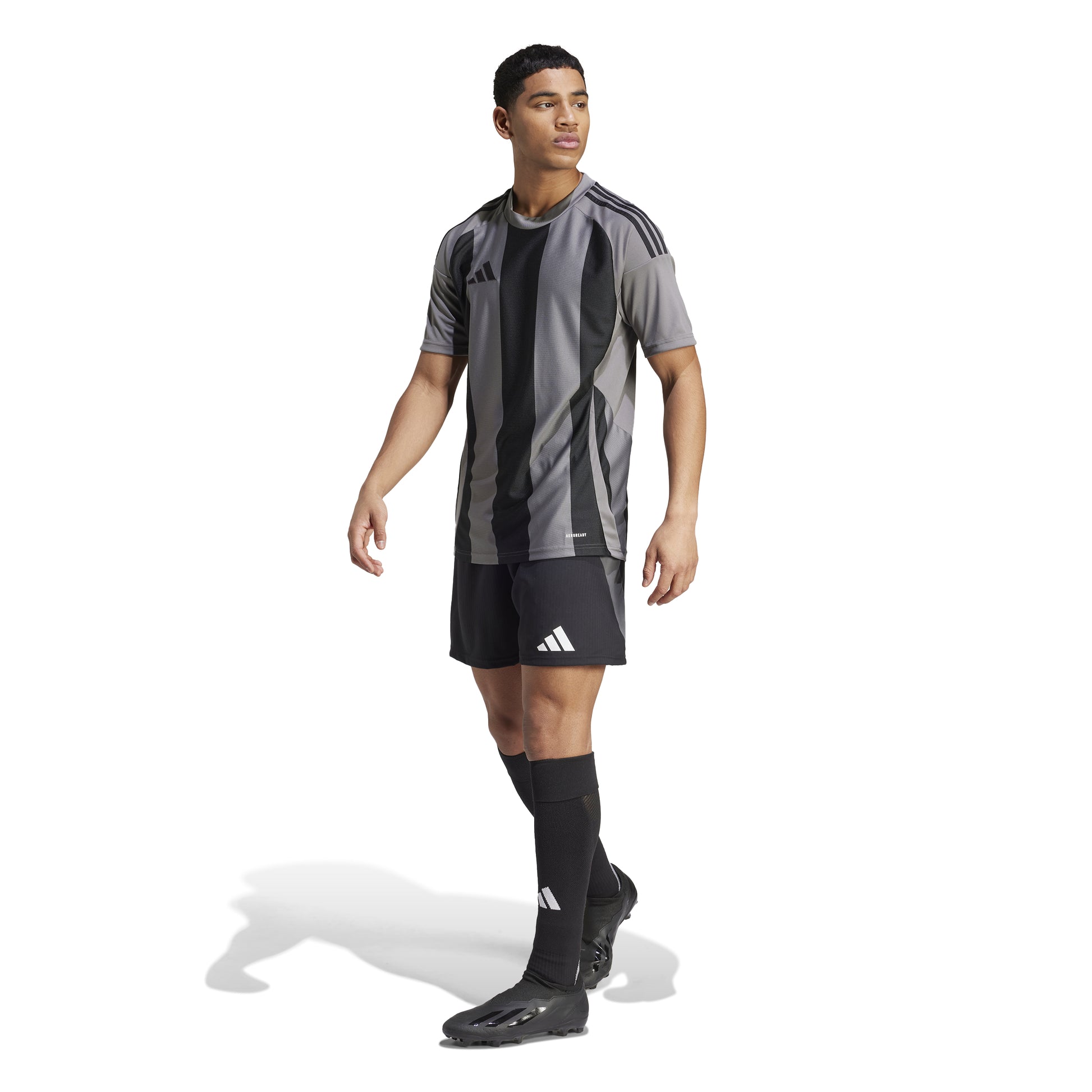 Adidas Striped 24 Jersey Team Grey/Black