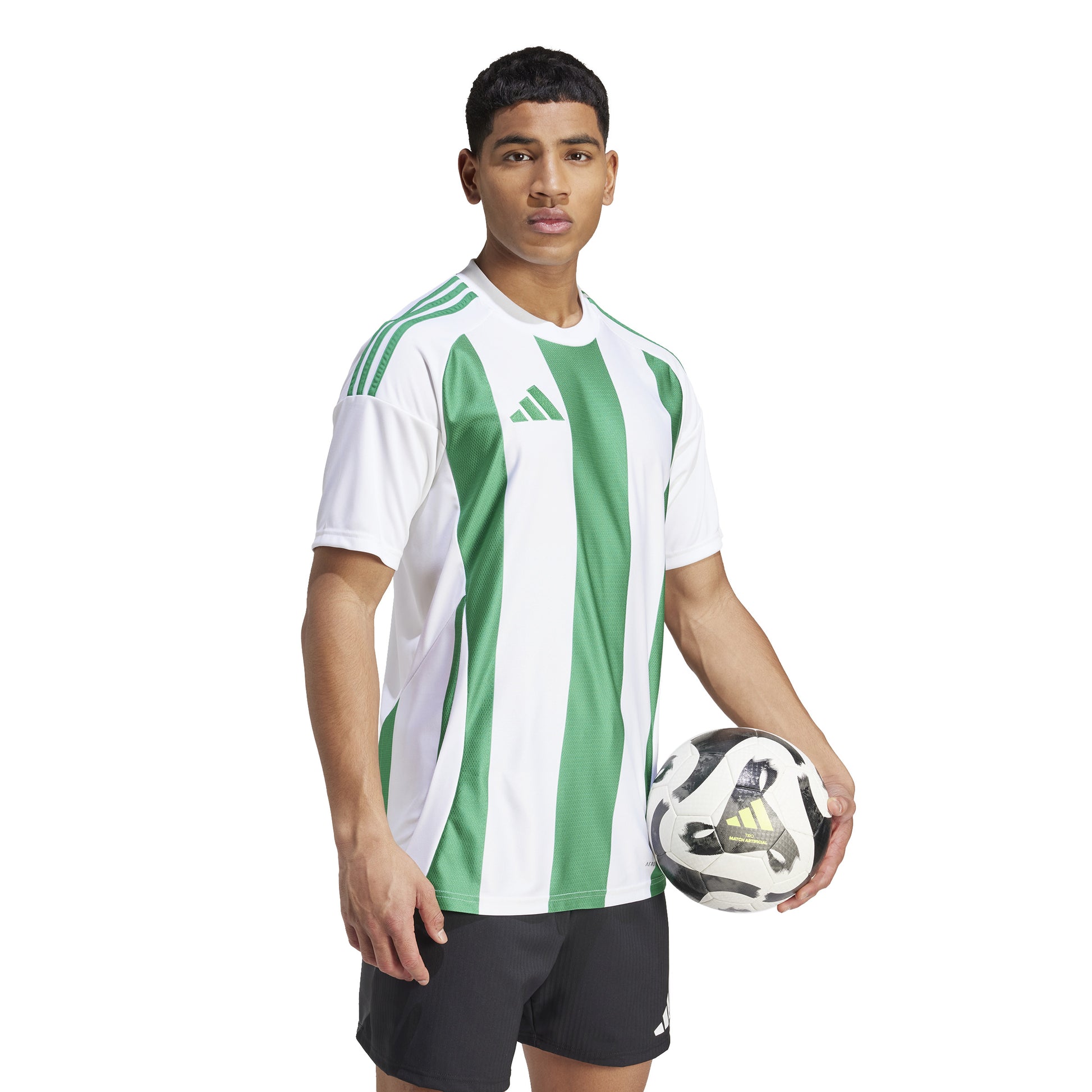 Adidas Striped 24 Jersey White/Team Green