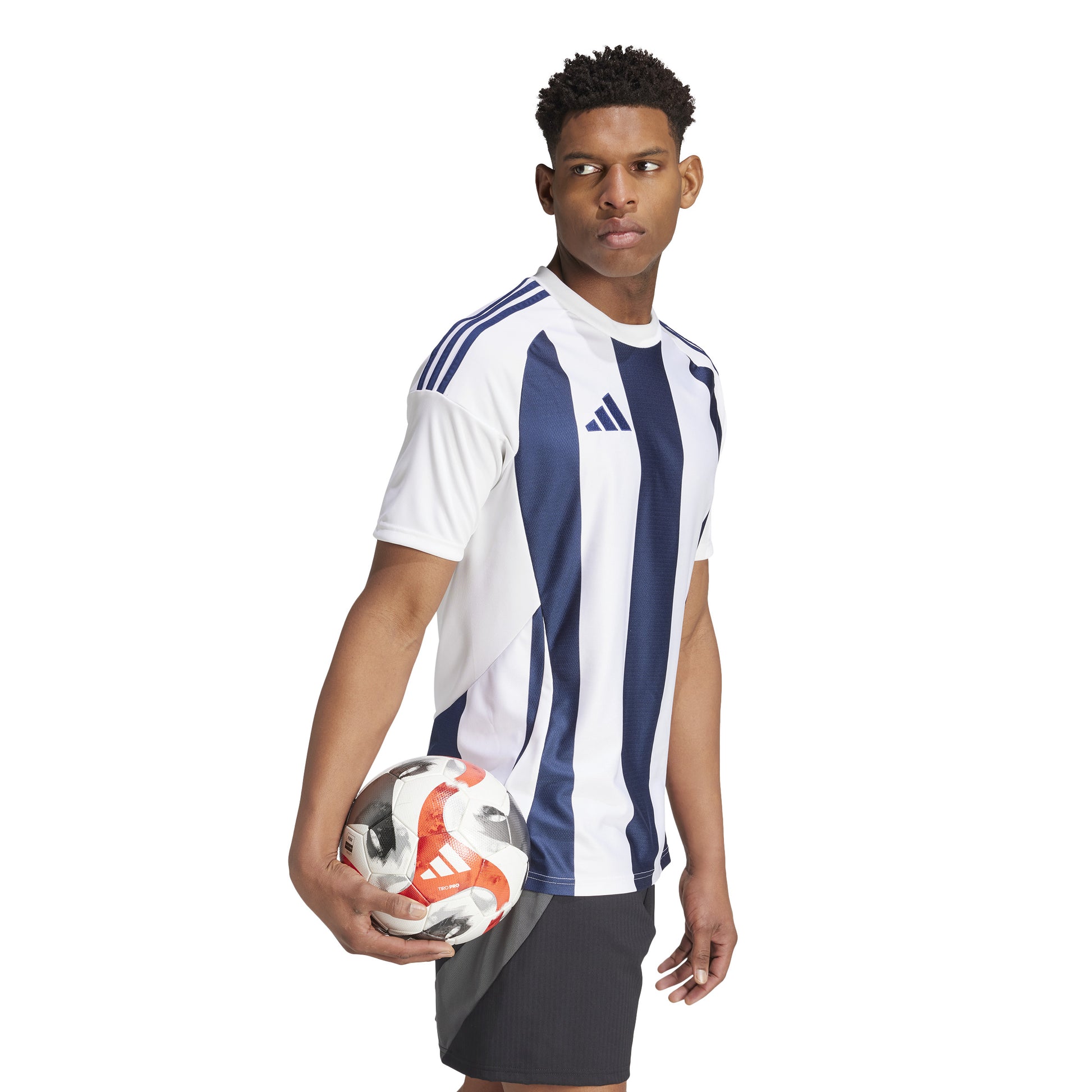 Adidas Striped 24 Jersey Team Navy Blue/White