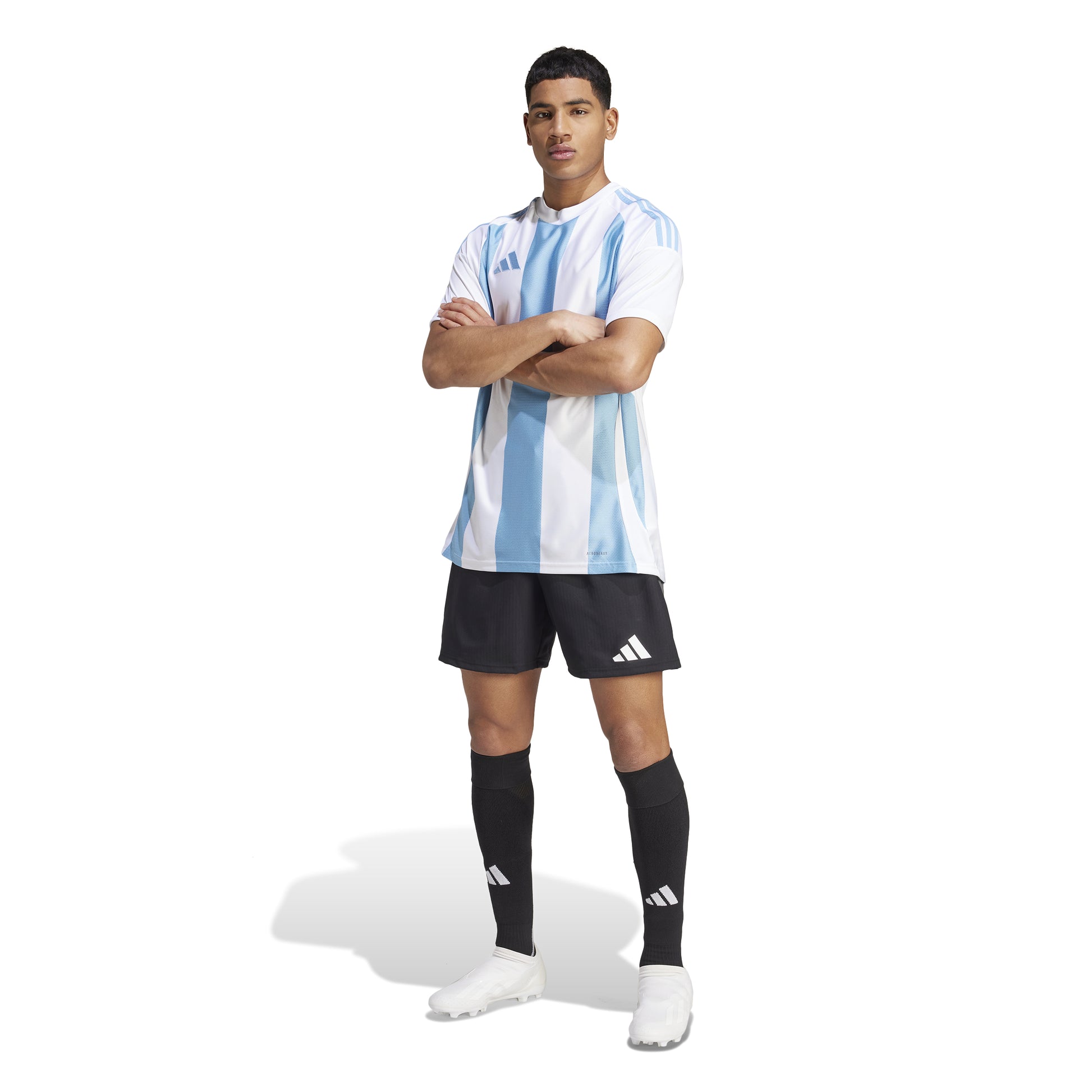 Adidas Striped 24 Jersey Team Light Blue/White
