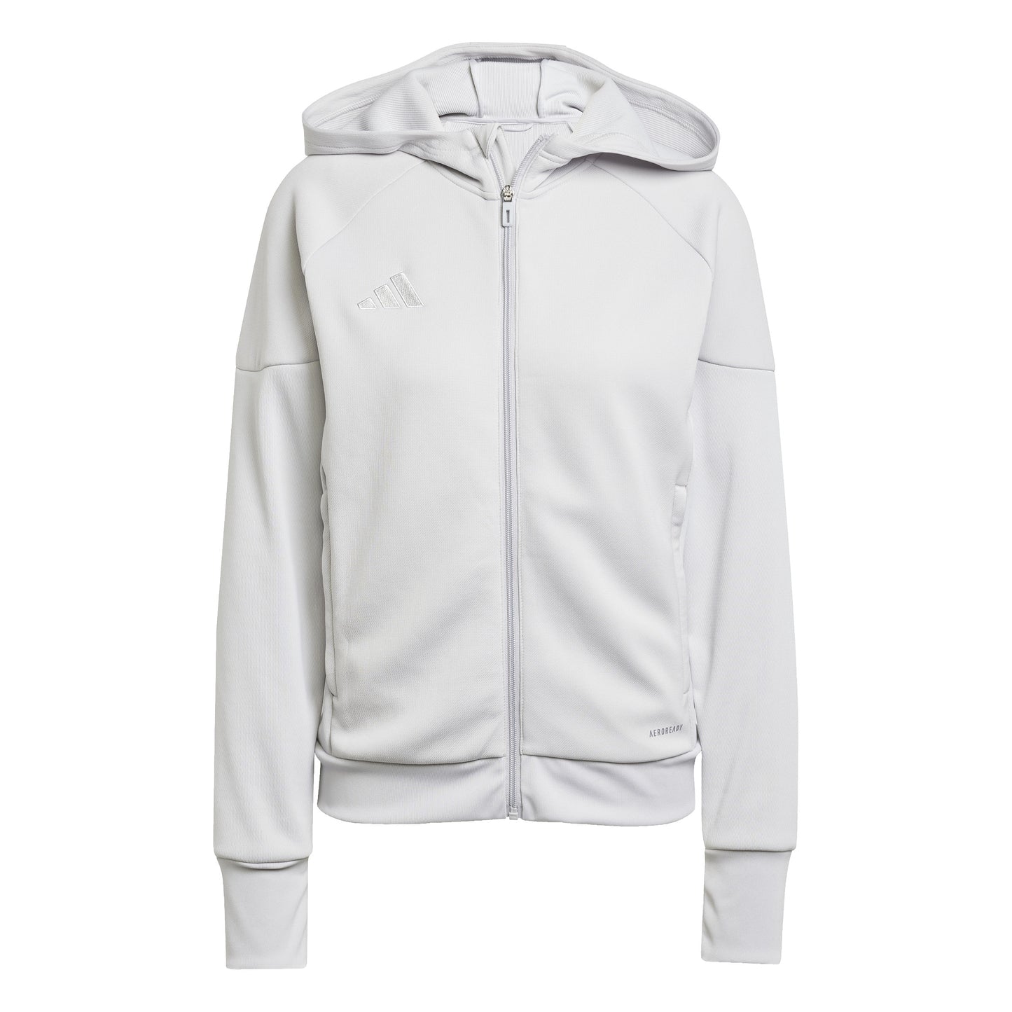 Adidas Womens Tiro 25 Full Zip Hoodie Team Light Grey