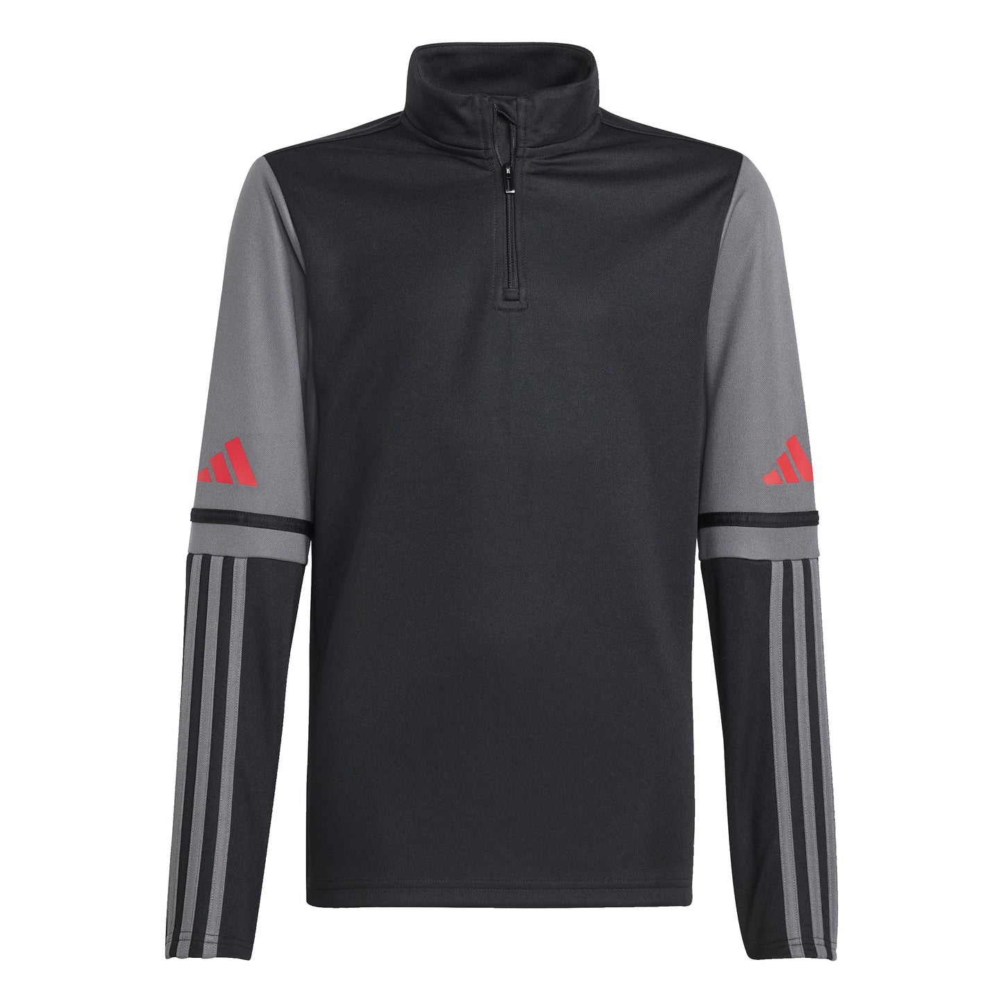 Adidas Squadra 25 1/4 Zip Training Top - Black/Team Grey Four/Pure Ruby