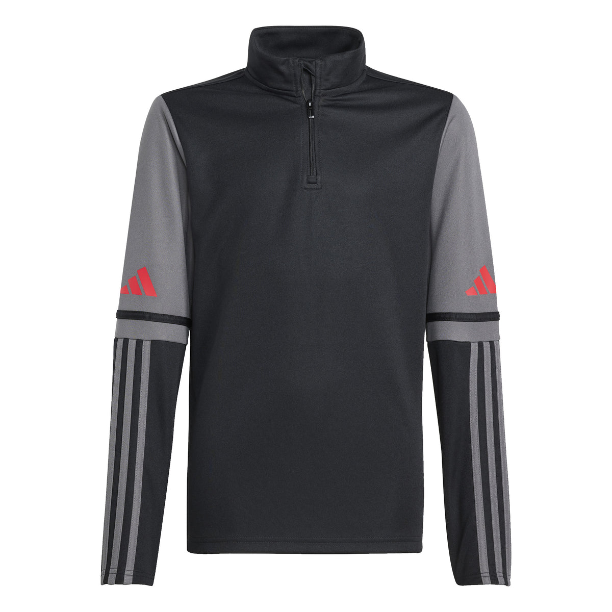 Adidas Squadra 25 1/4 Zip Training Top - Black/Team Grey Four/Pure Ruby