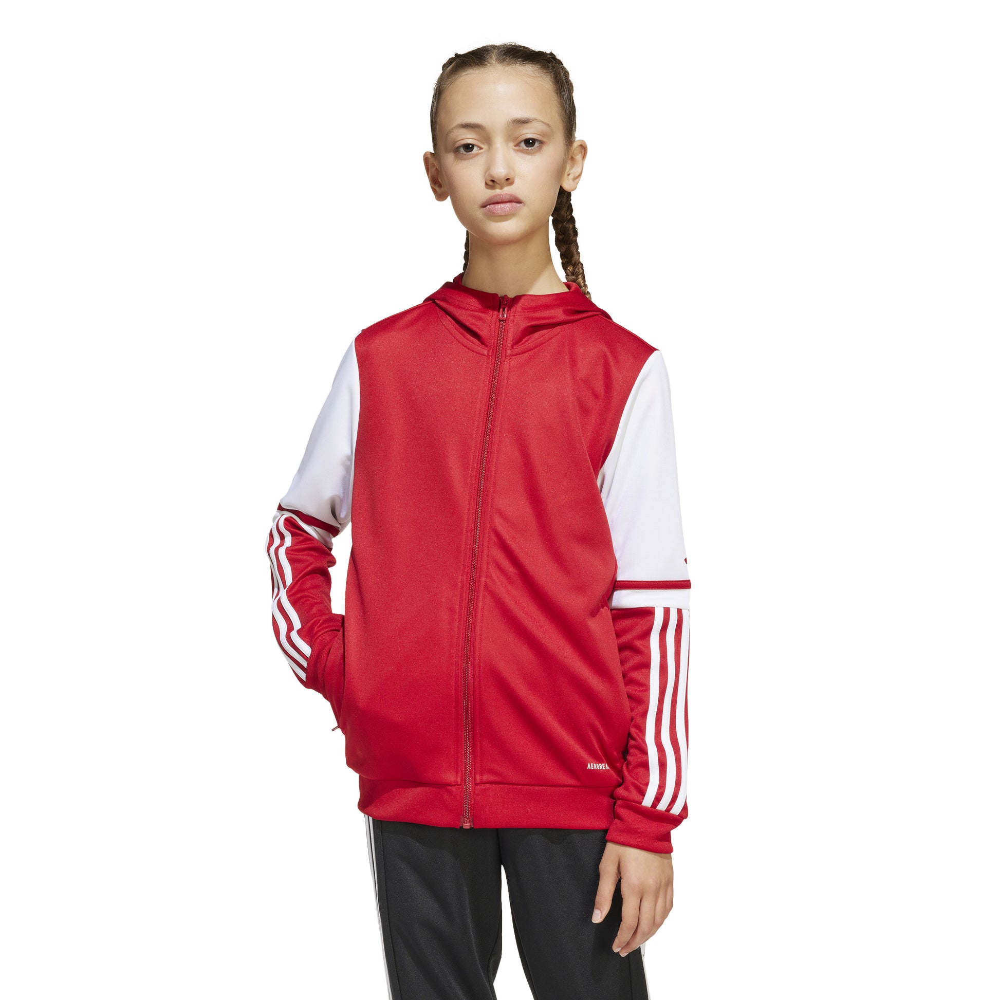 Adidas Squadra 25 Full Zip Hoodie - Team Power Red 2/White