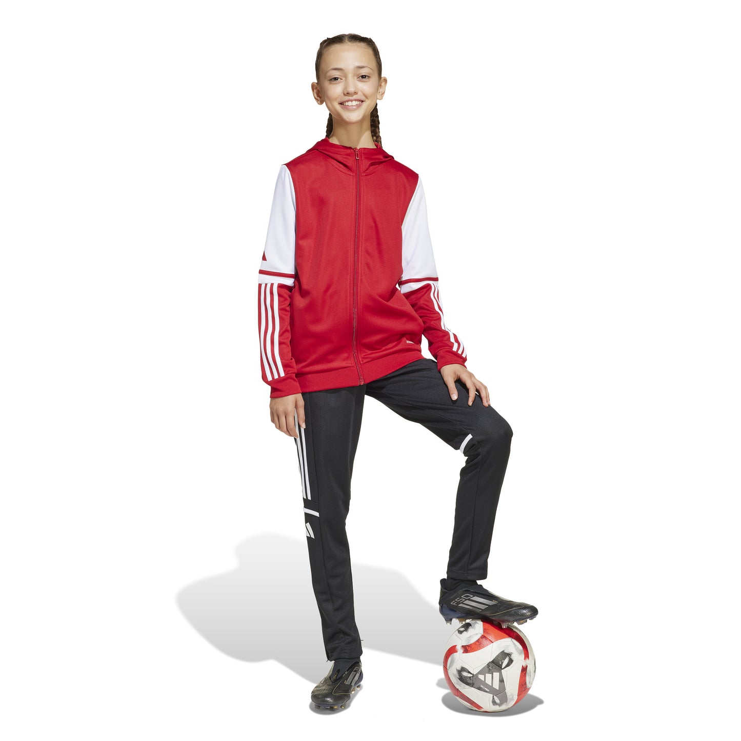 Adidas Squadra 25 Full Zip Hoodie - Team Power Red 2/White