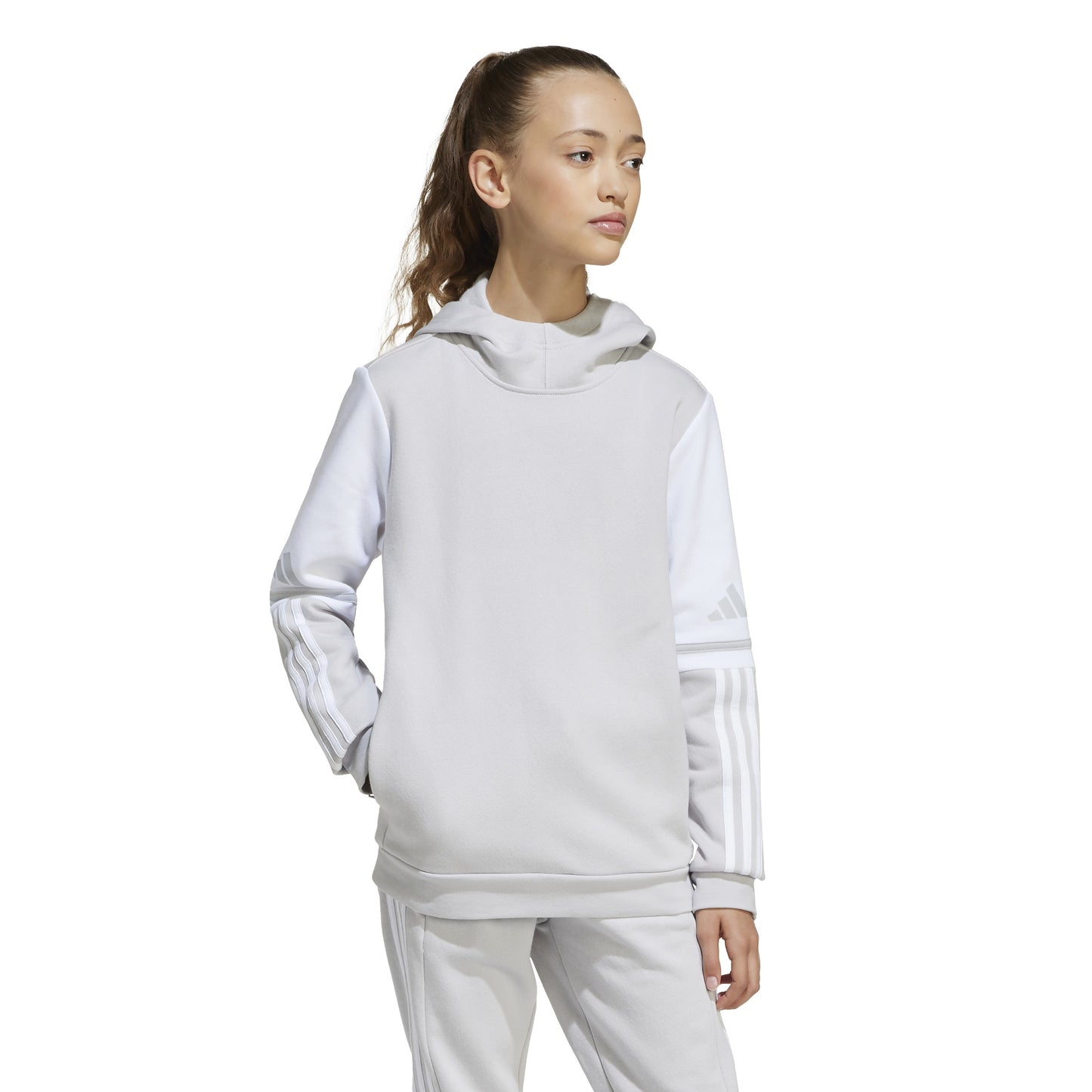 Adidas Squadra 25 Pullover Sweat Hoodie - Team Light Grey/White