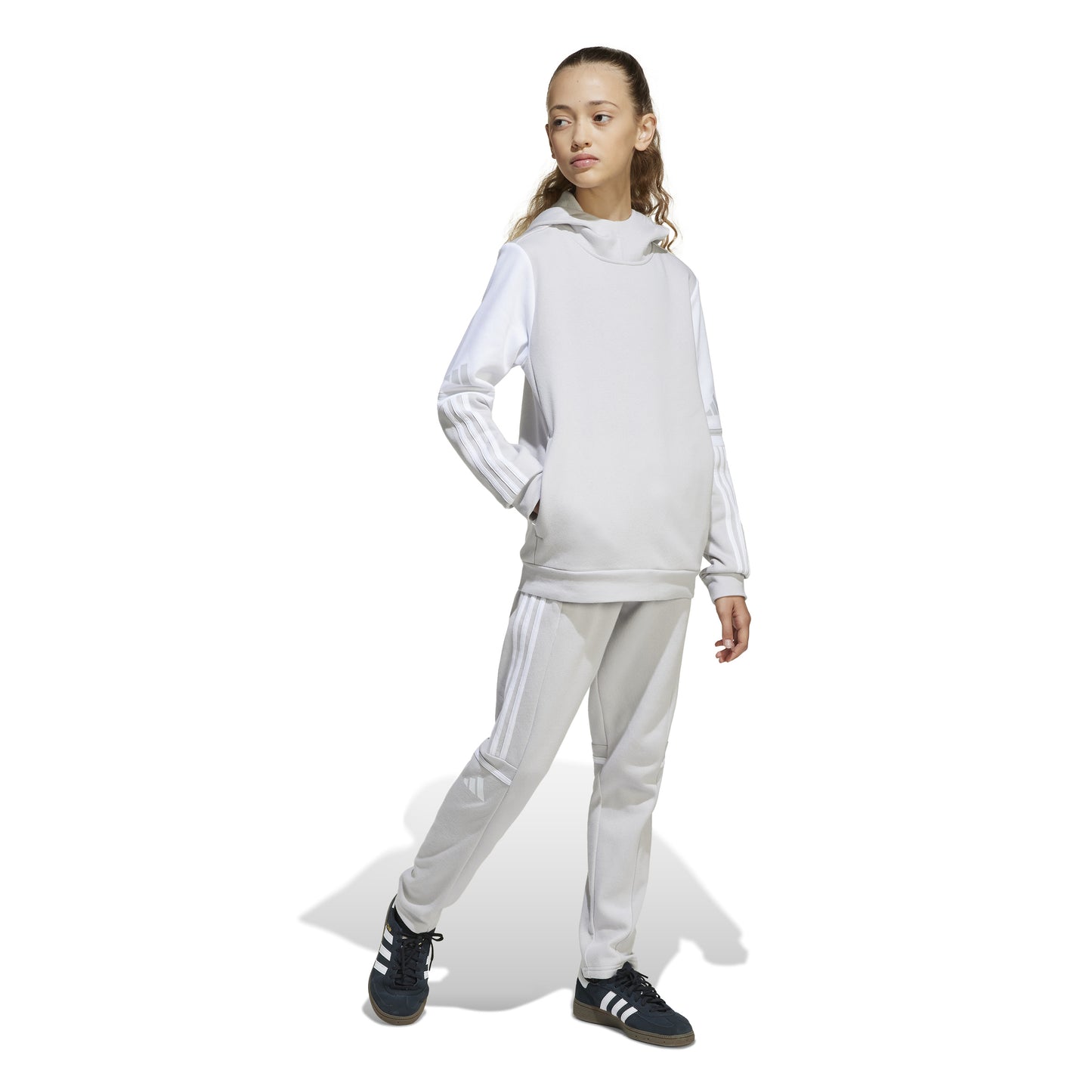 Adidas Squadra 25 Pullover Sweat Hoodie - Team Light Grey/White