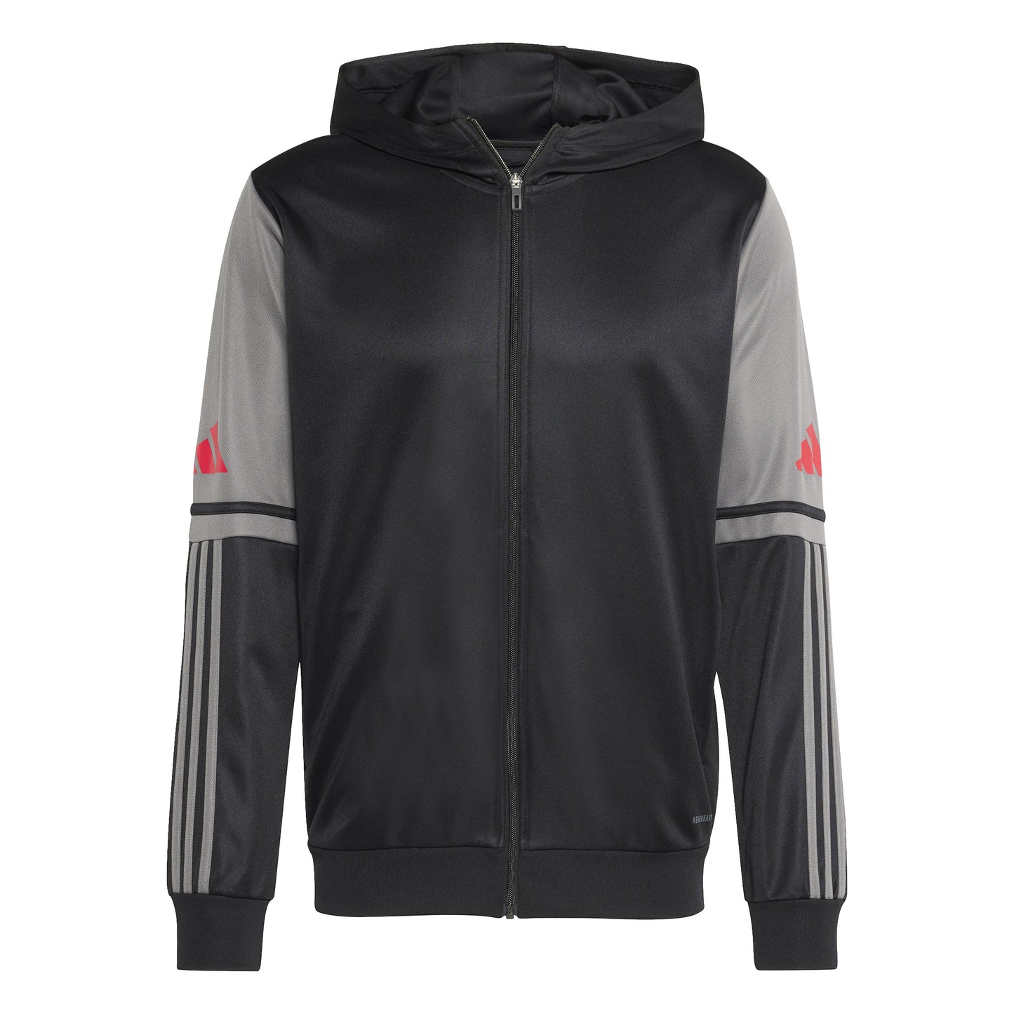 Adidas Squadra 25 Full Zip Hoodie - Black/Team Grey Four/Pure Ruby