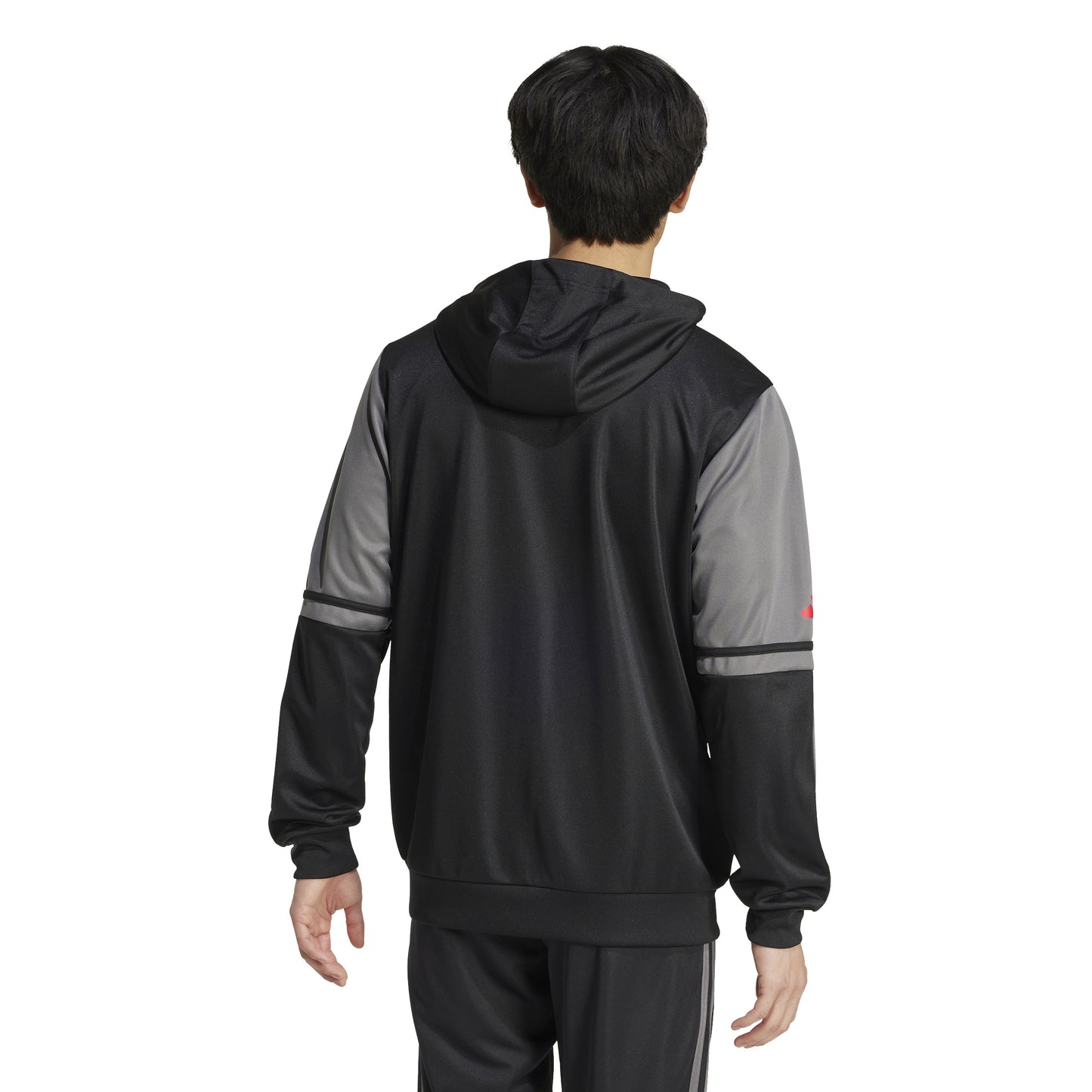 Adidas Squadra 25 Full Zip Hoodie - Black/Team Grey Four/Pure Ruby
