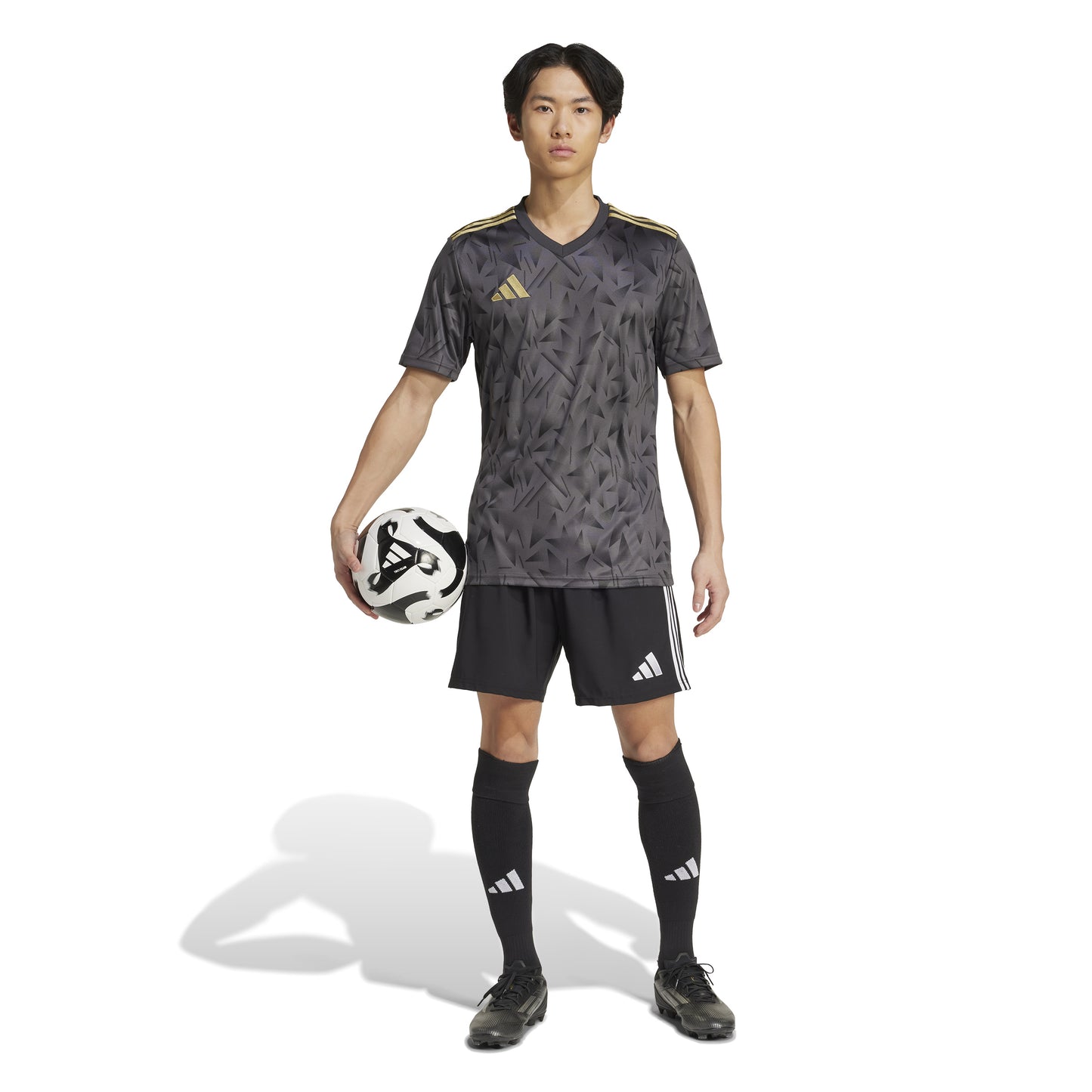 Adidas Team Icon 25 Slim SS Shirt Utility Black/Dark Football Gold