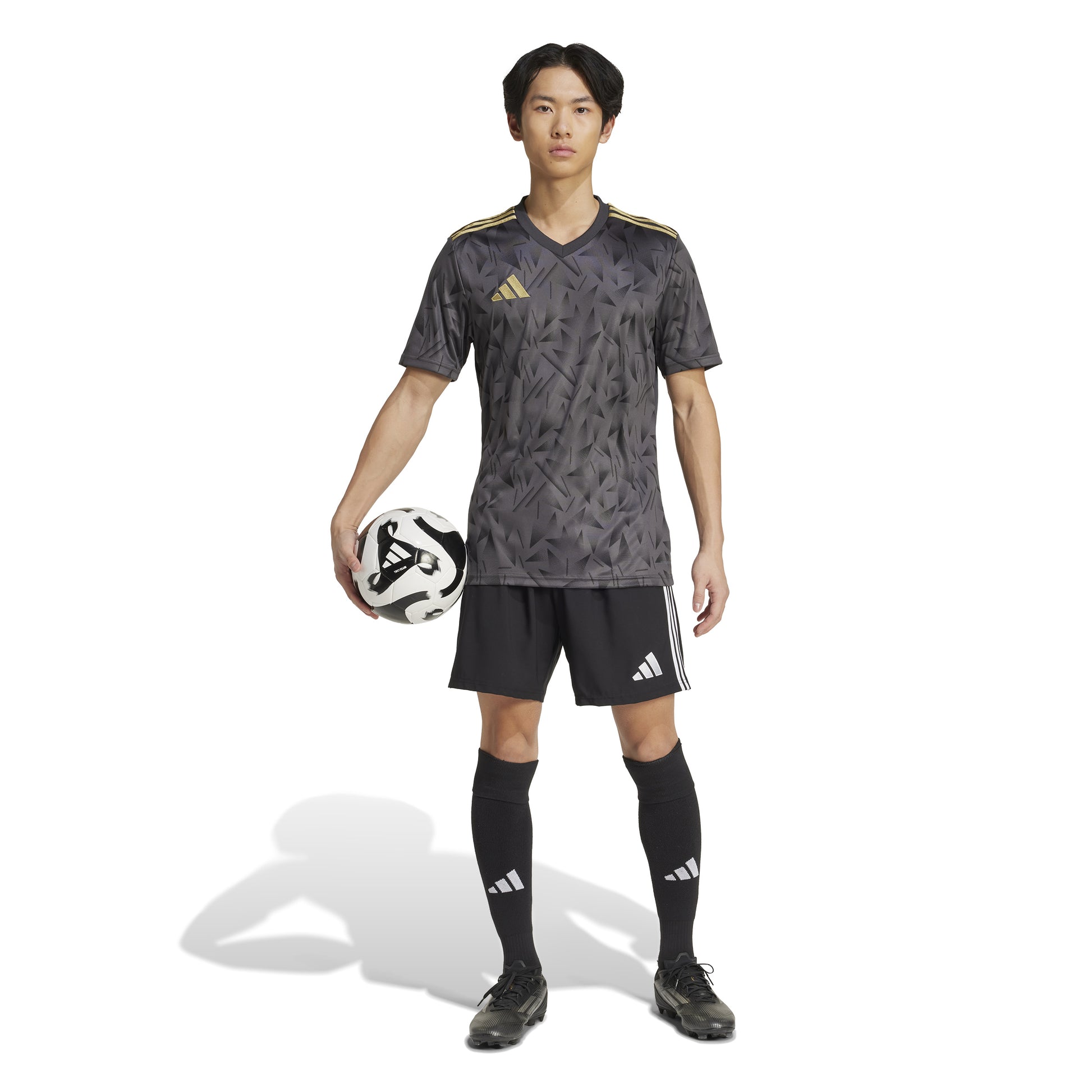 Adidas Team Icon 25 Slim SS Shirt Utility Black/Dark Football Gold