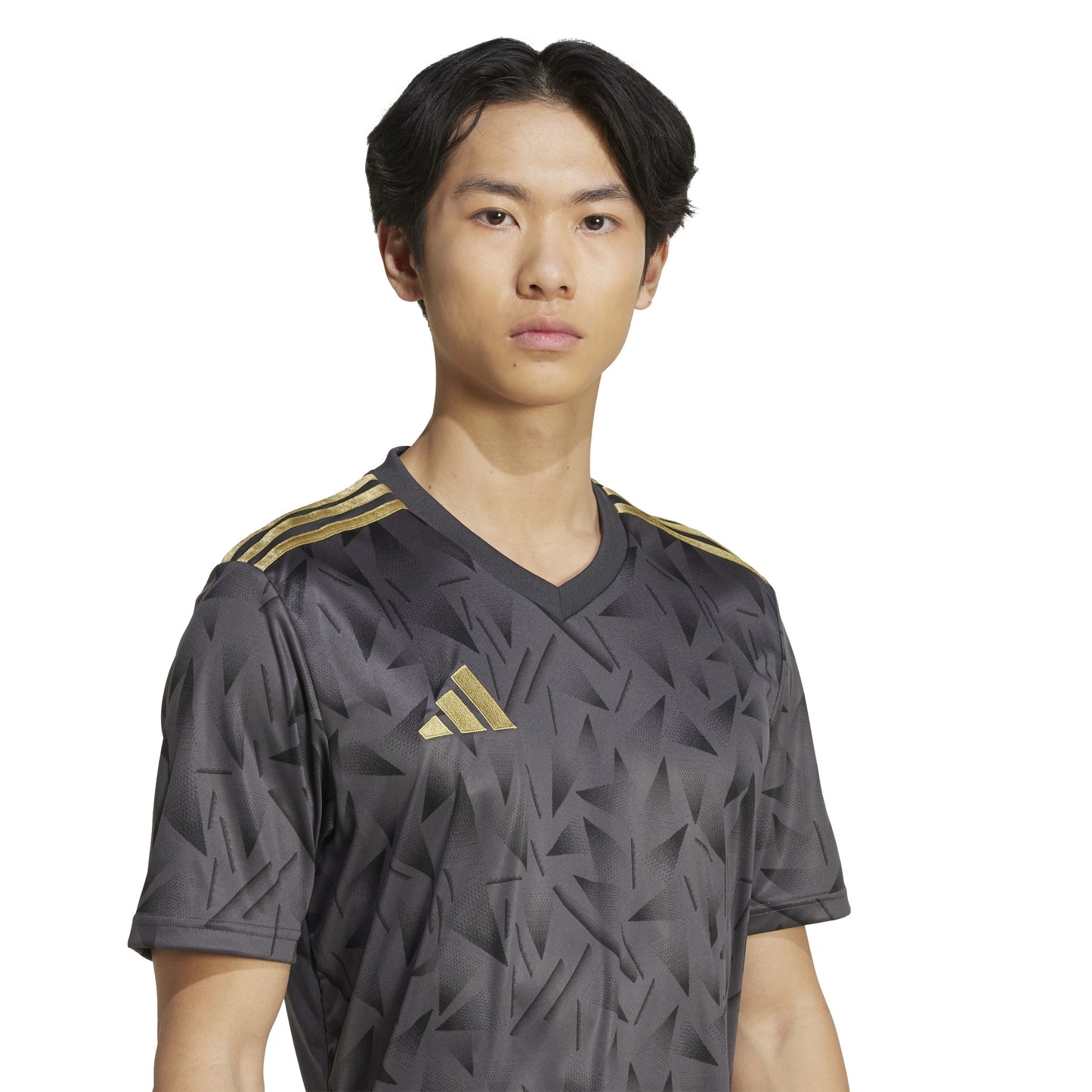 Adidas Team Icon 25 Slim SS Shirt Utility Black/Dark Football Gold